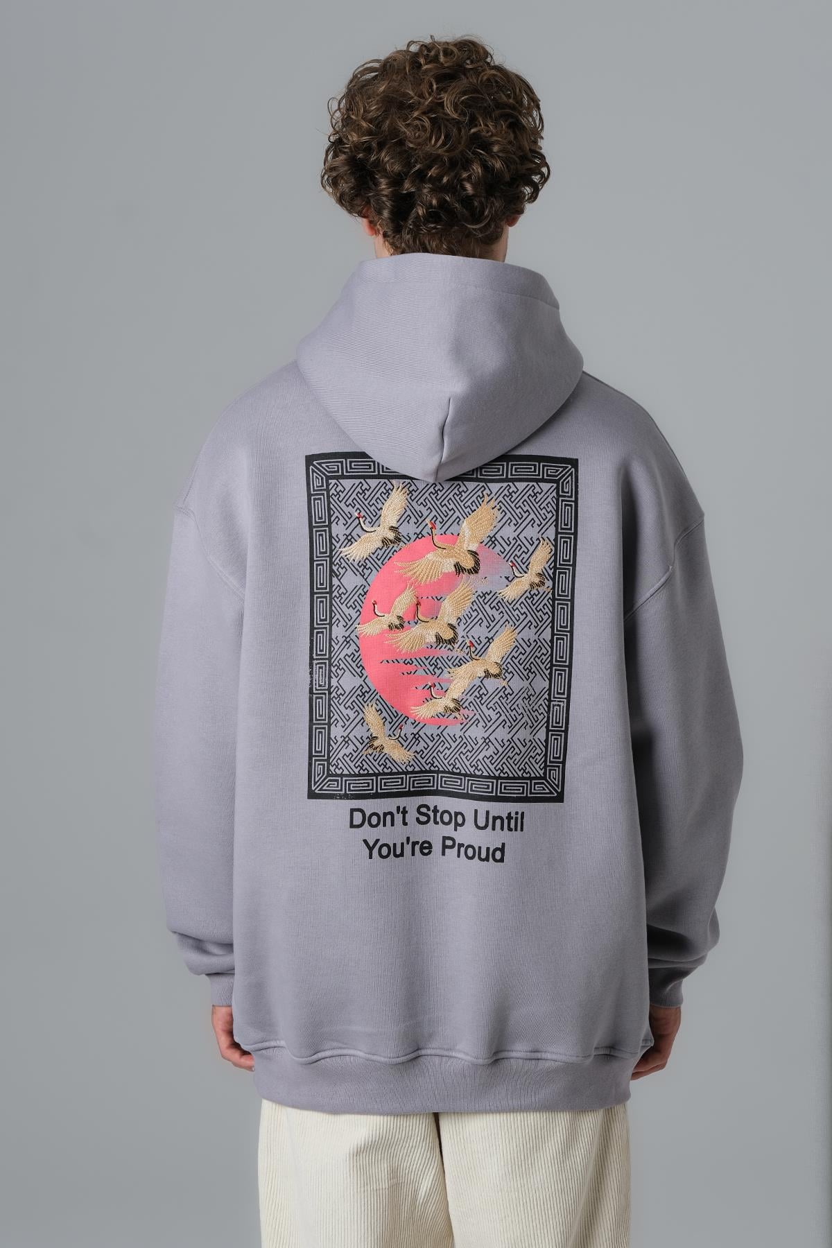 Flight of Dreams Oversize Sweatshirt Erkek Gri