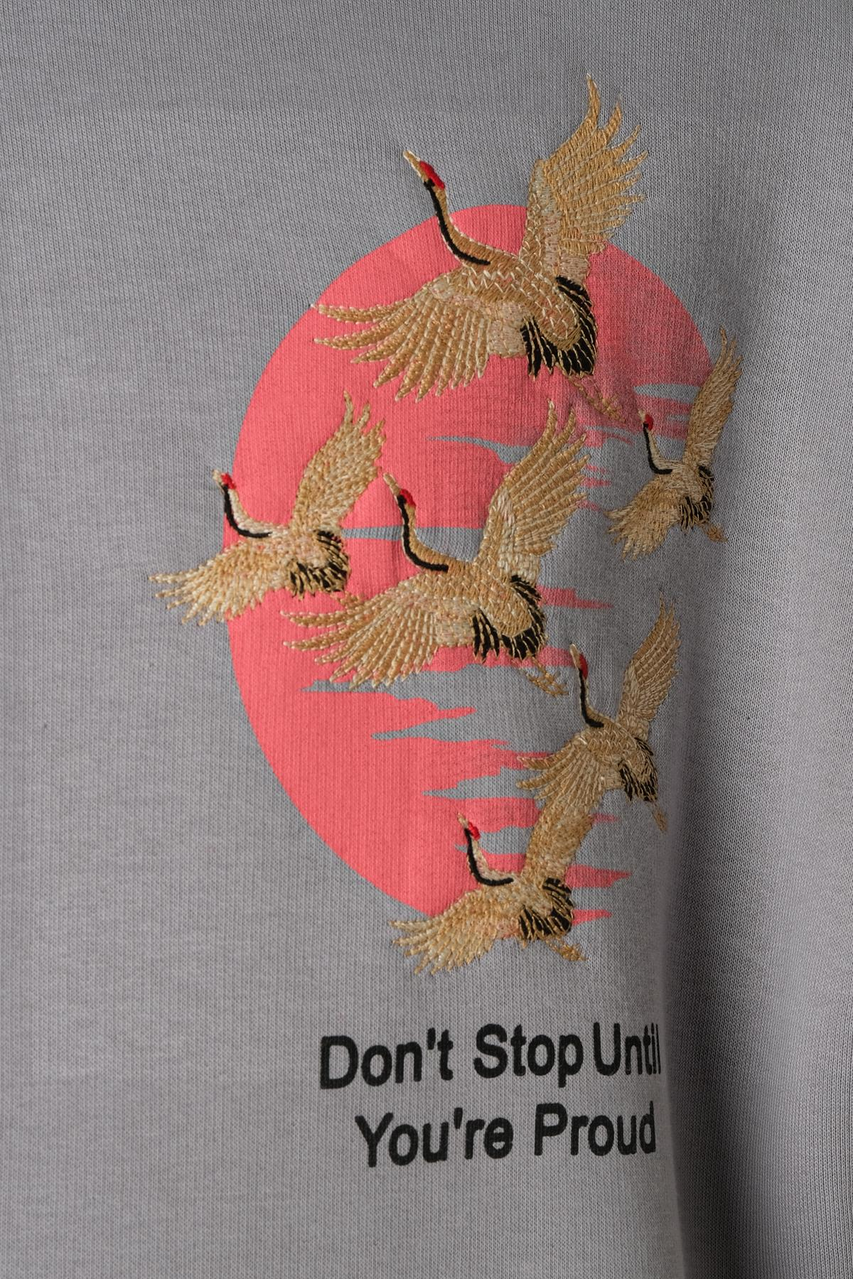 Flight of Dreams Oversize Sweatshirt Erkek Gri