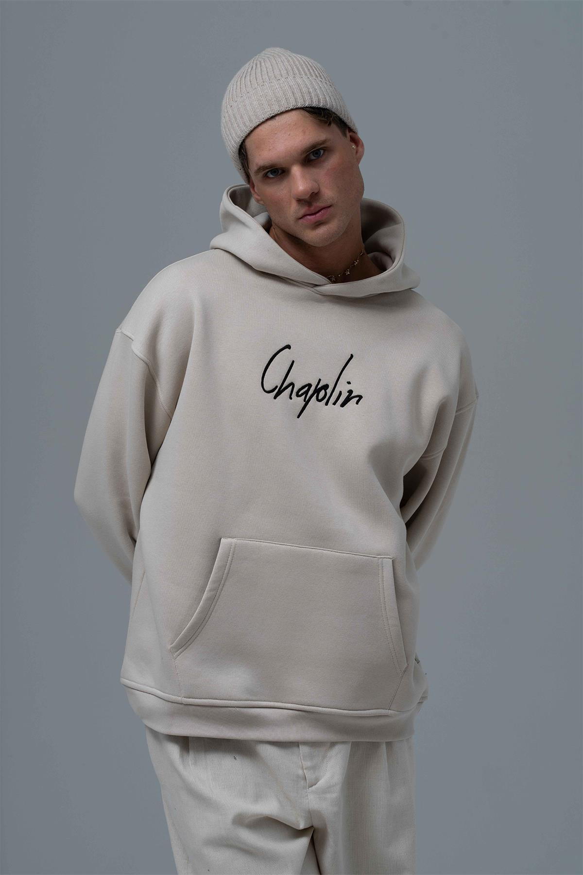 Frames of Laughter Oversize Sweatshirt Erkek Taş