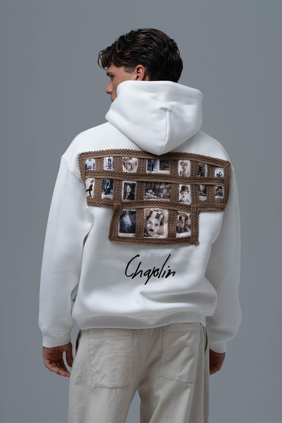 Frames of Laughter Oversize Sweatshirt Erkek Ekru