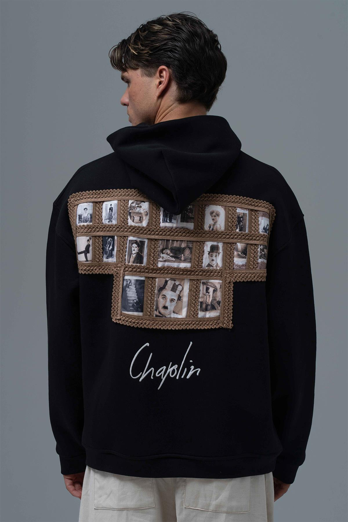 Frames of Laughter Oversize Sweatshirt Erkek Siyah
