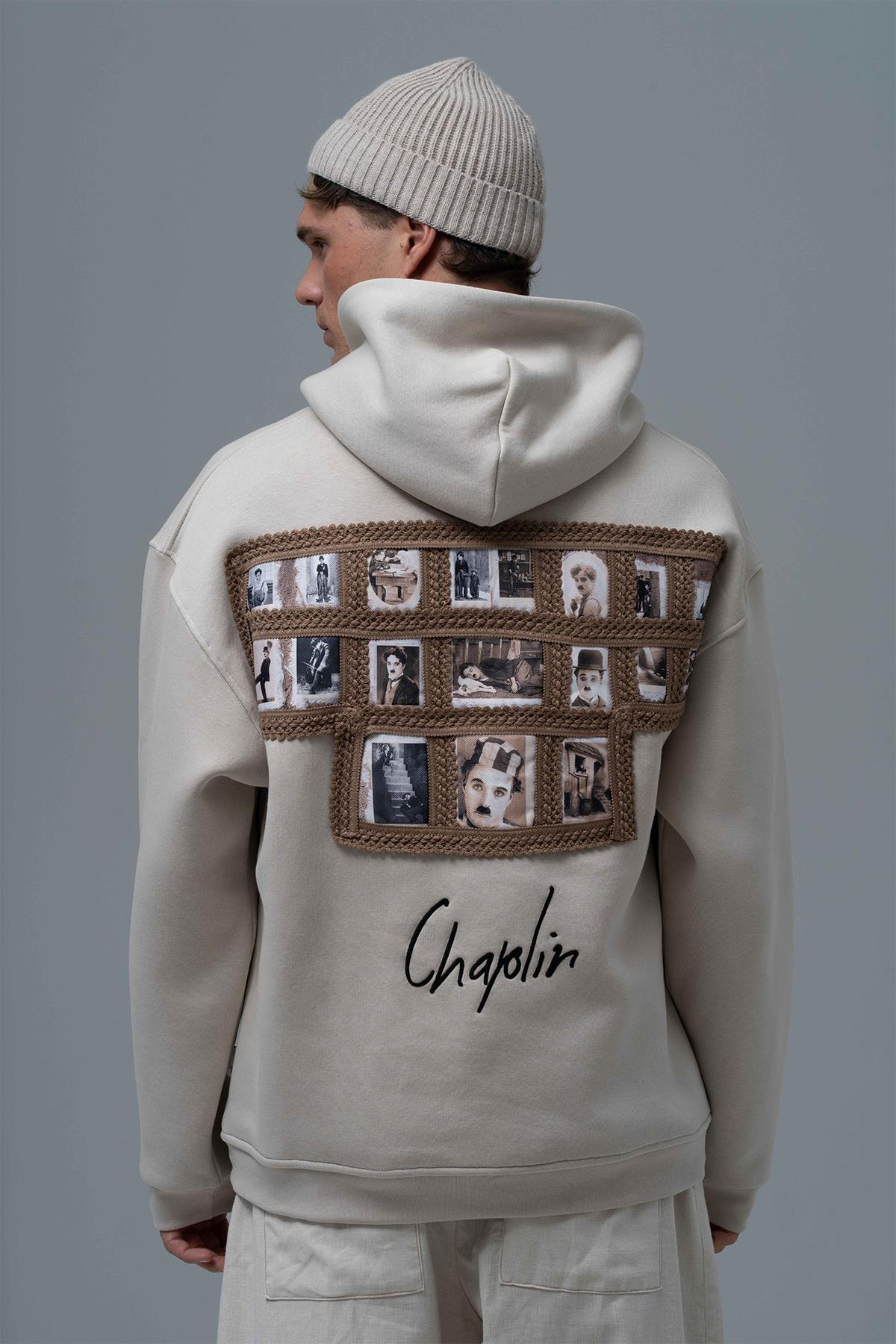 Frames of Laughter Oversize Sweatshirt Erkek Taş