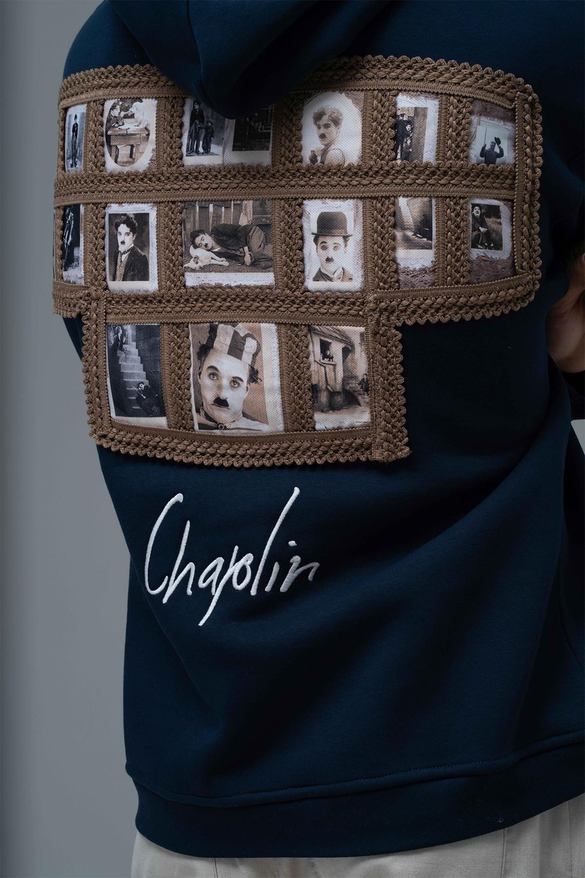 Frames of Laughter Oversize Sweatshirt Erkek İndigo