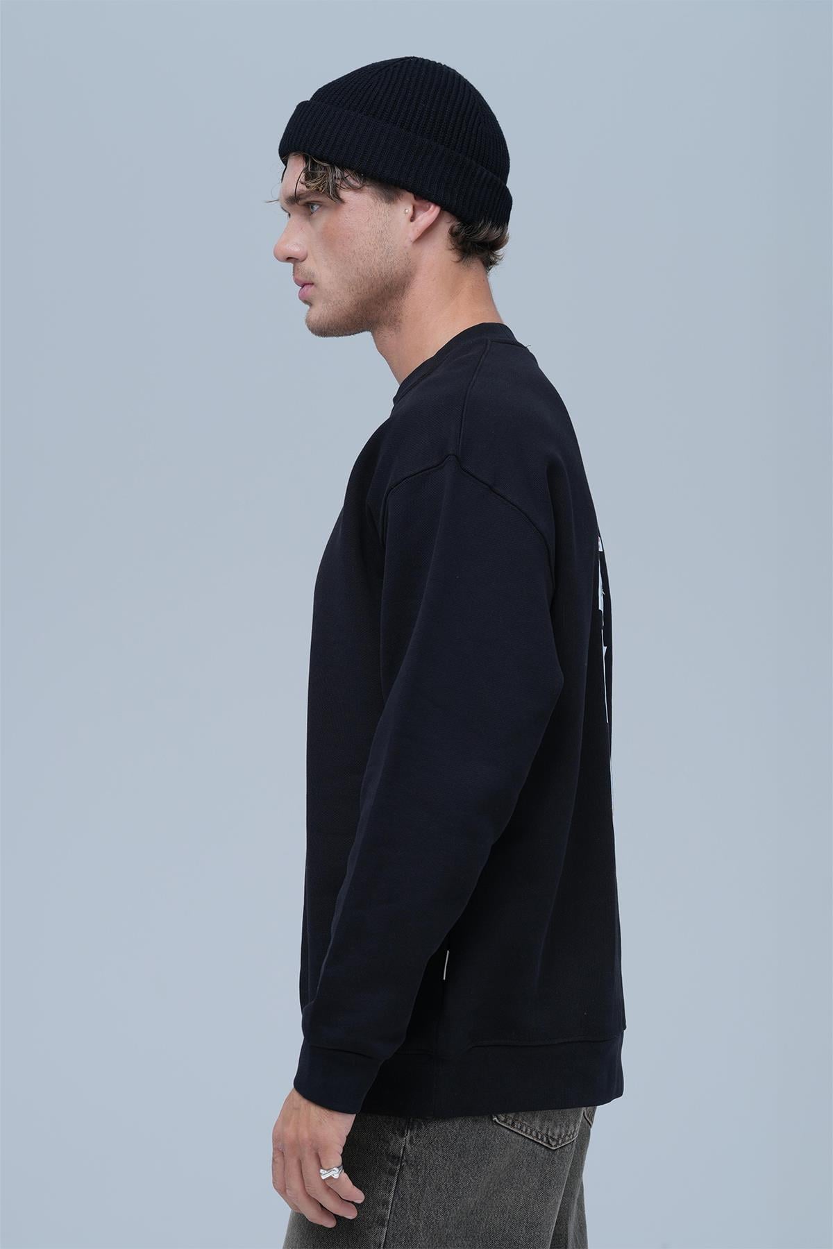 Freedom Theory Oversize Sweatshirt Erkek Siyah