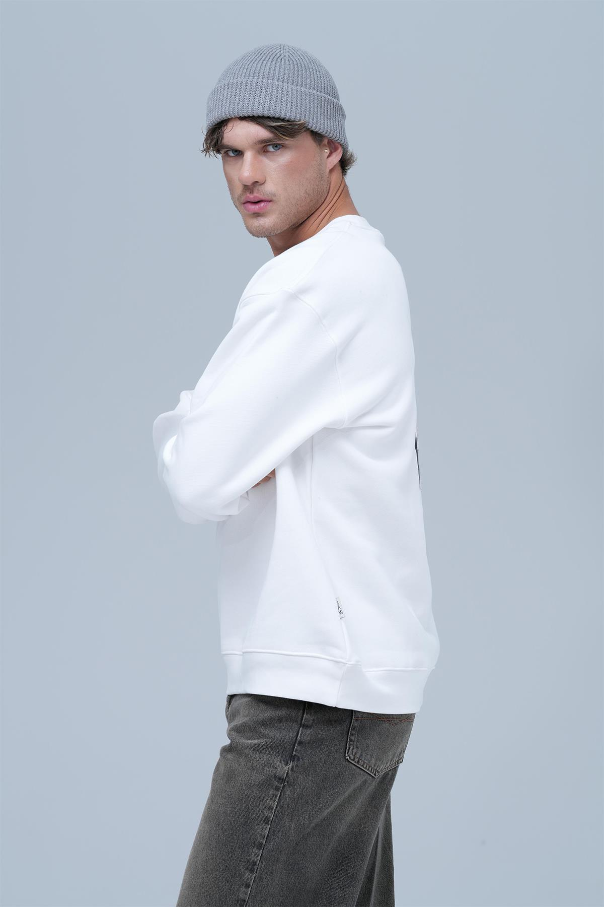 Freedom Theory Oversize Sweatshirt Erkek Ekru