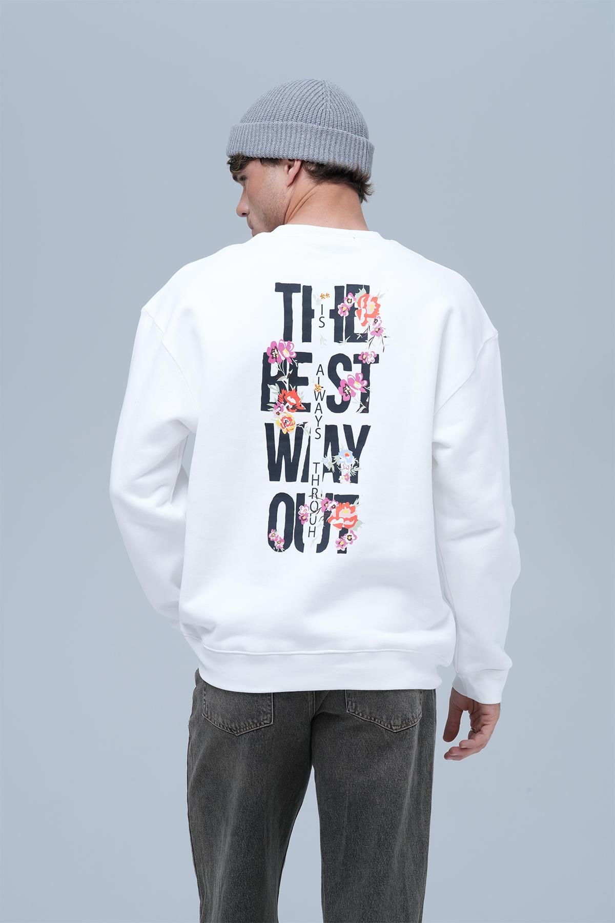 Freedom Theory Oversize Sweatshirt Erkek Ekru