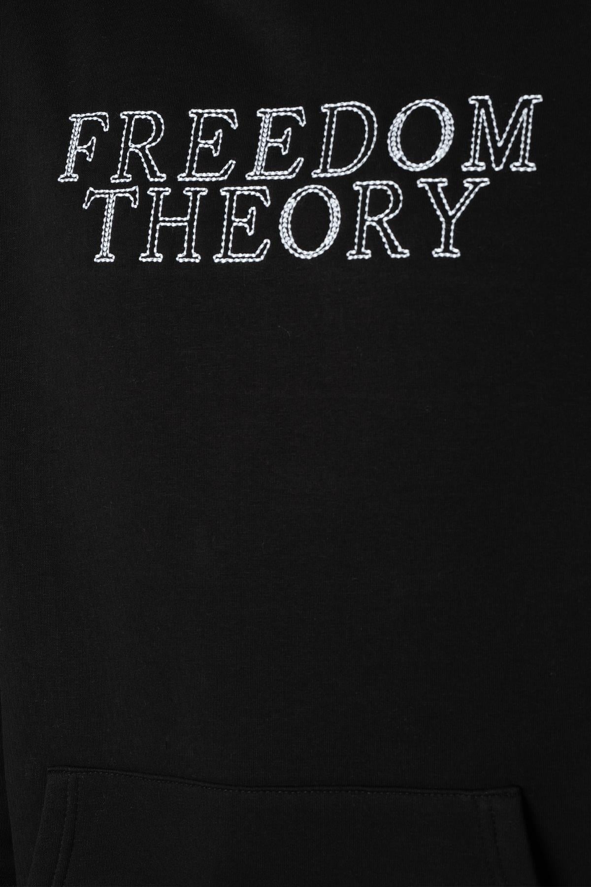 Geometric Freedom Oversize Sweatshirt Erkek Siyah