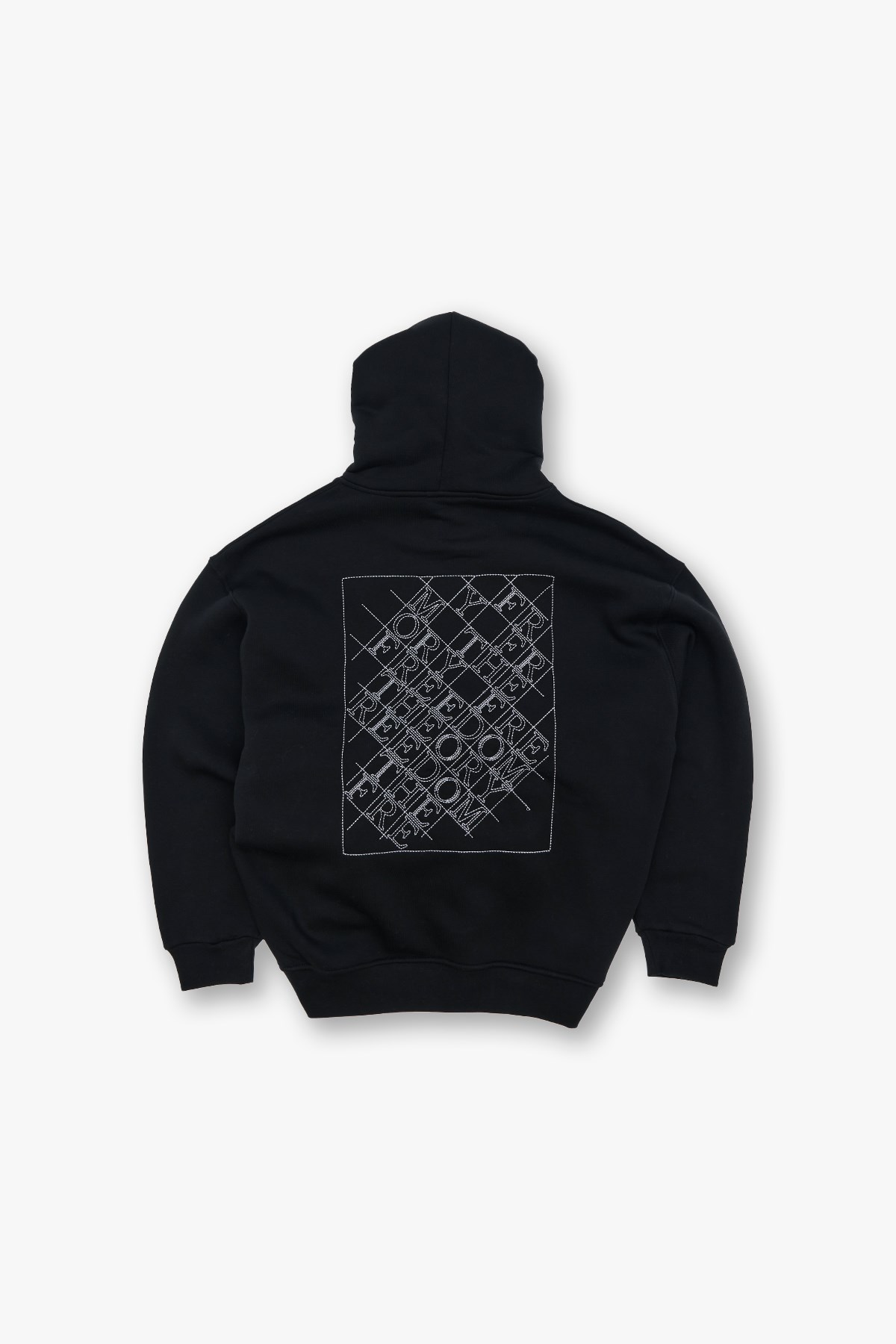Geometric Freedom Oversize Sweatshirt Erkek Siyah