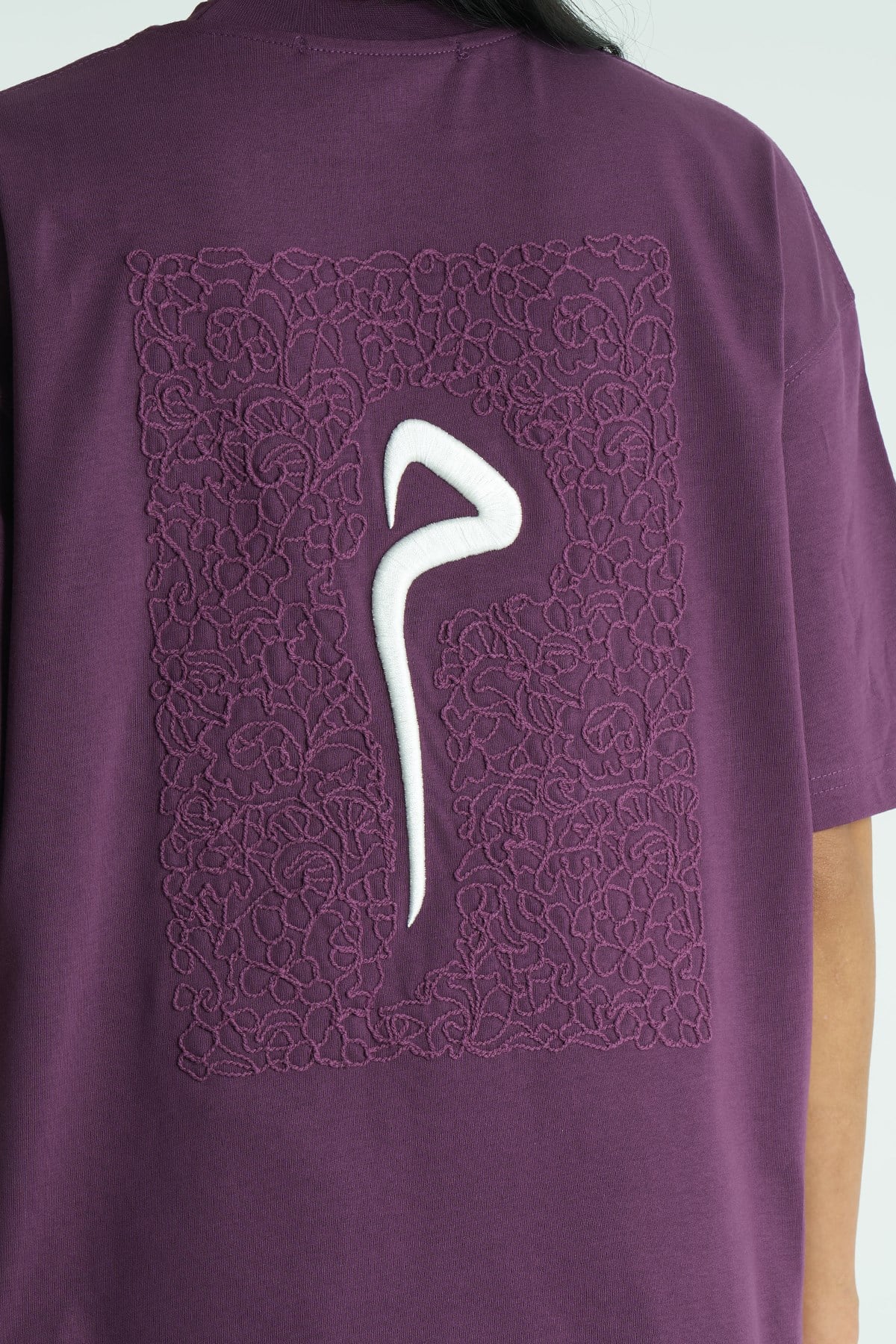 Glyph Oversize Kadın Tişört Mor