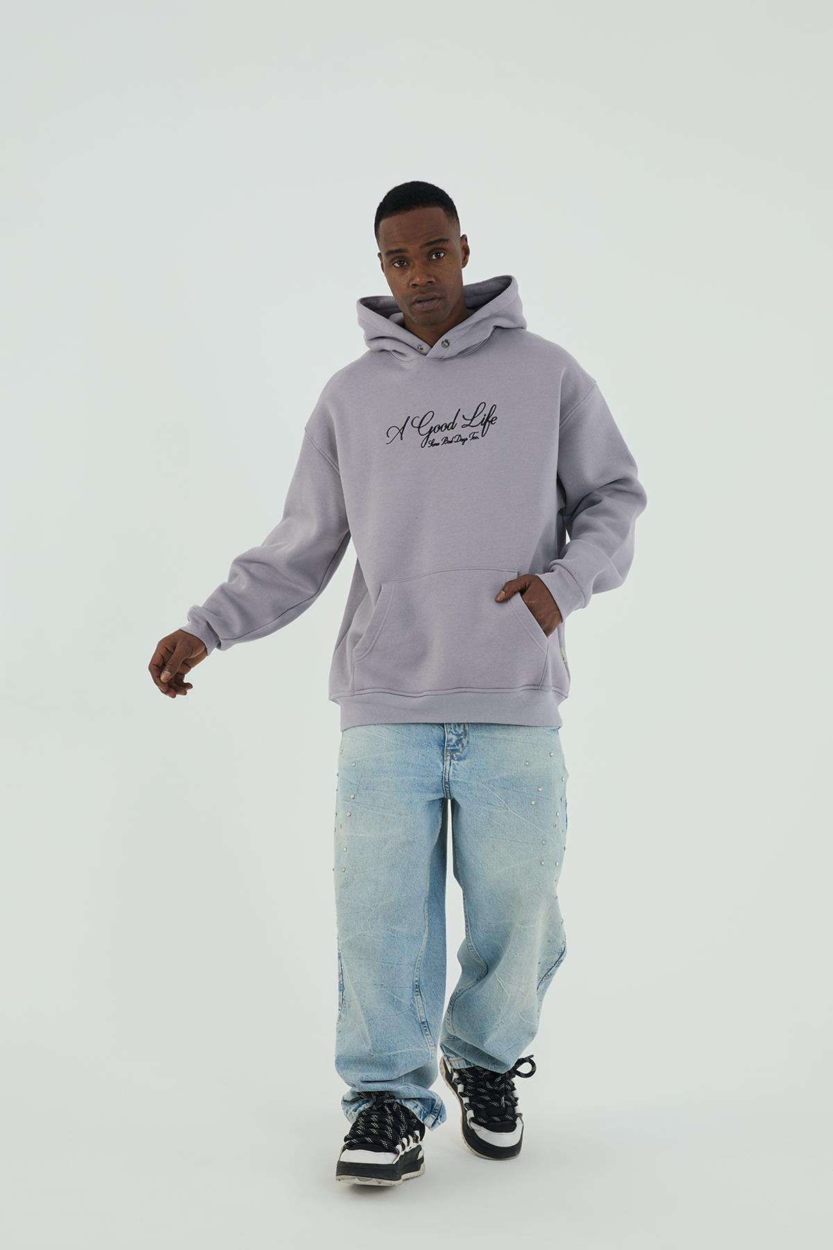 Goodlife Oversize Sweatshirt Erkek Gri