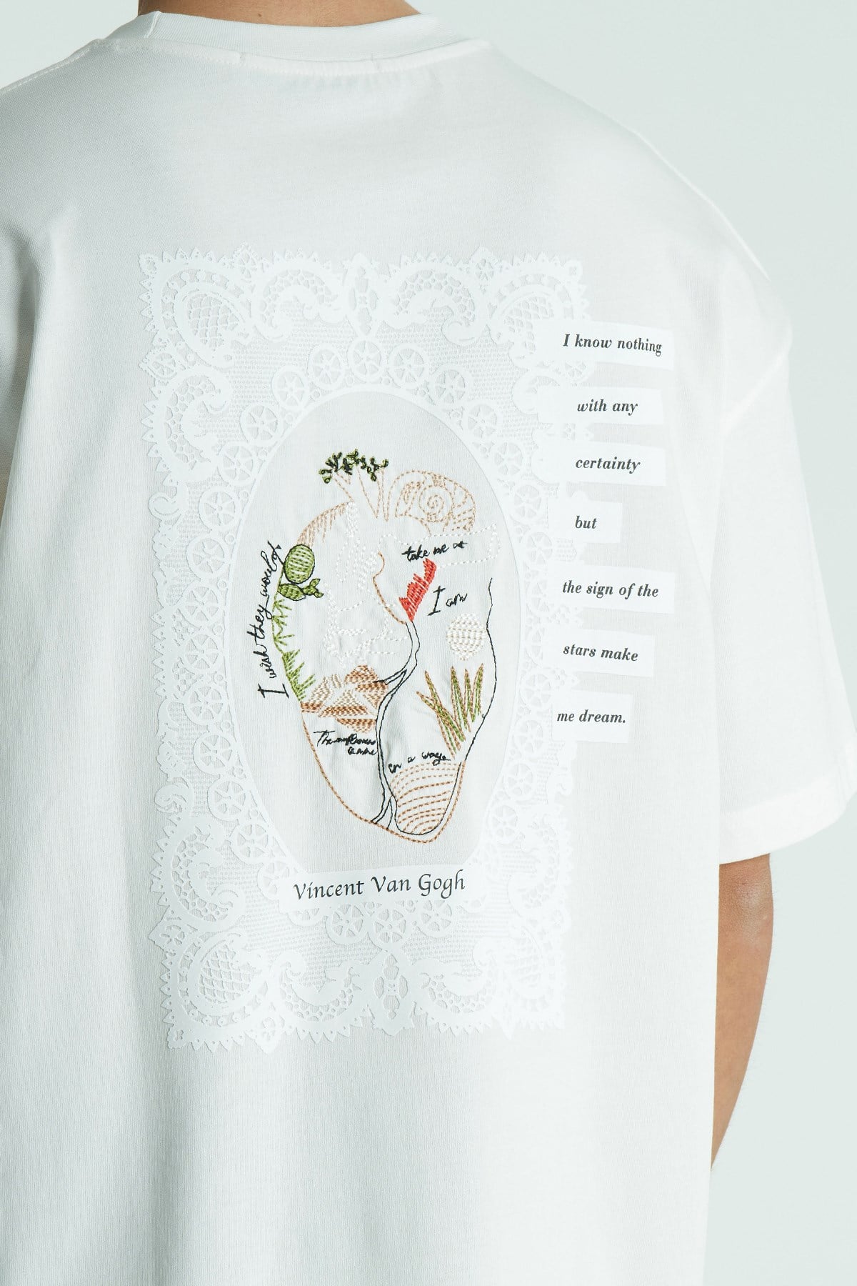 Heart Atlas Oversize Erkek Tişört Ekru