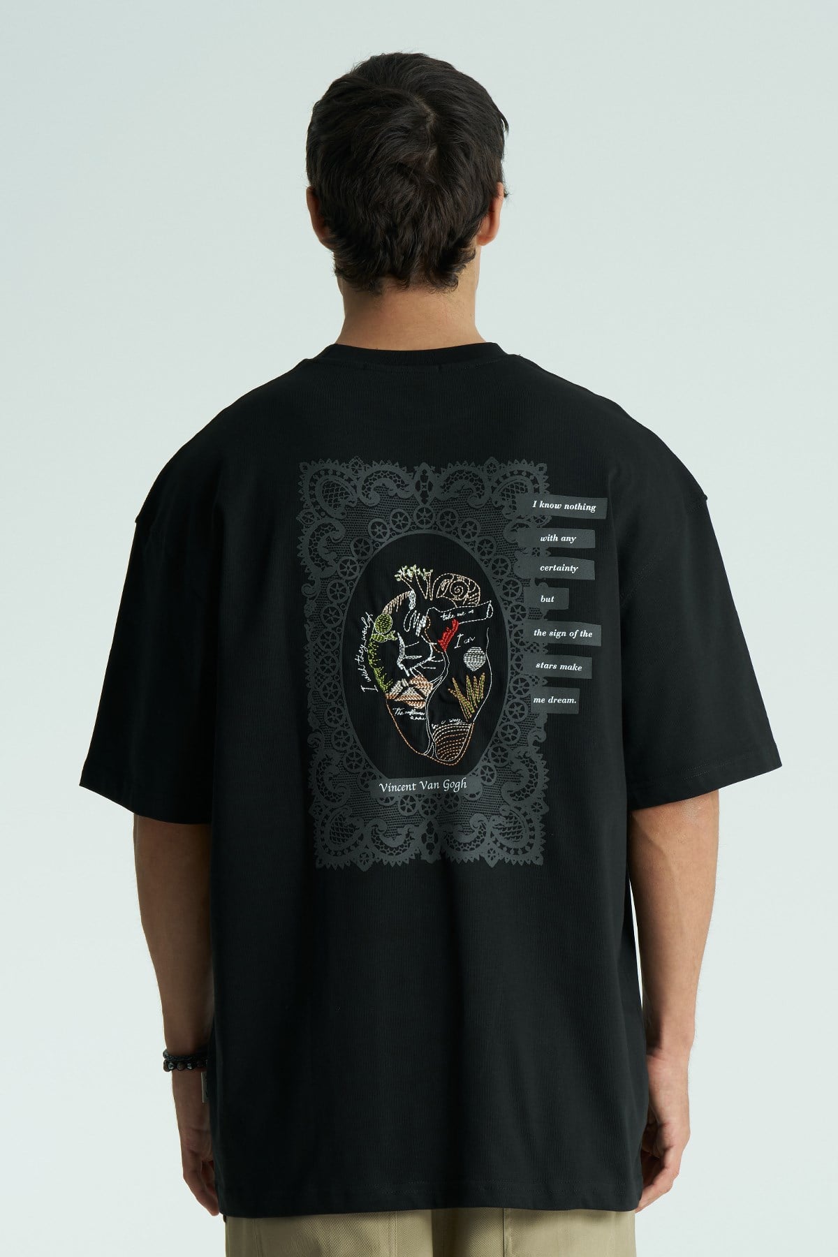 Heart Atlas Oversize Erkek Tişört Siyah