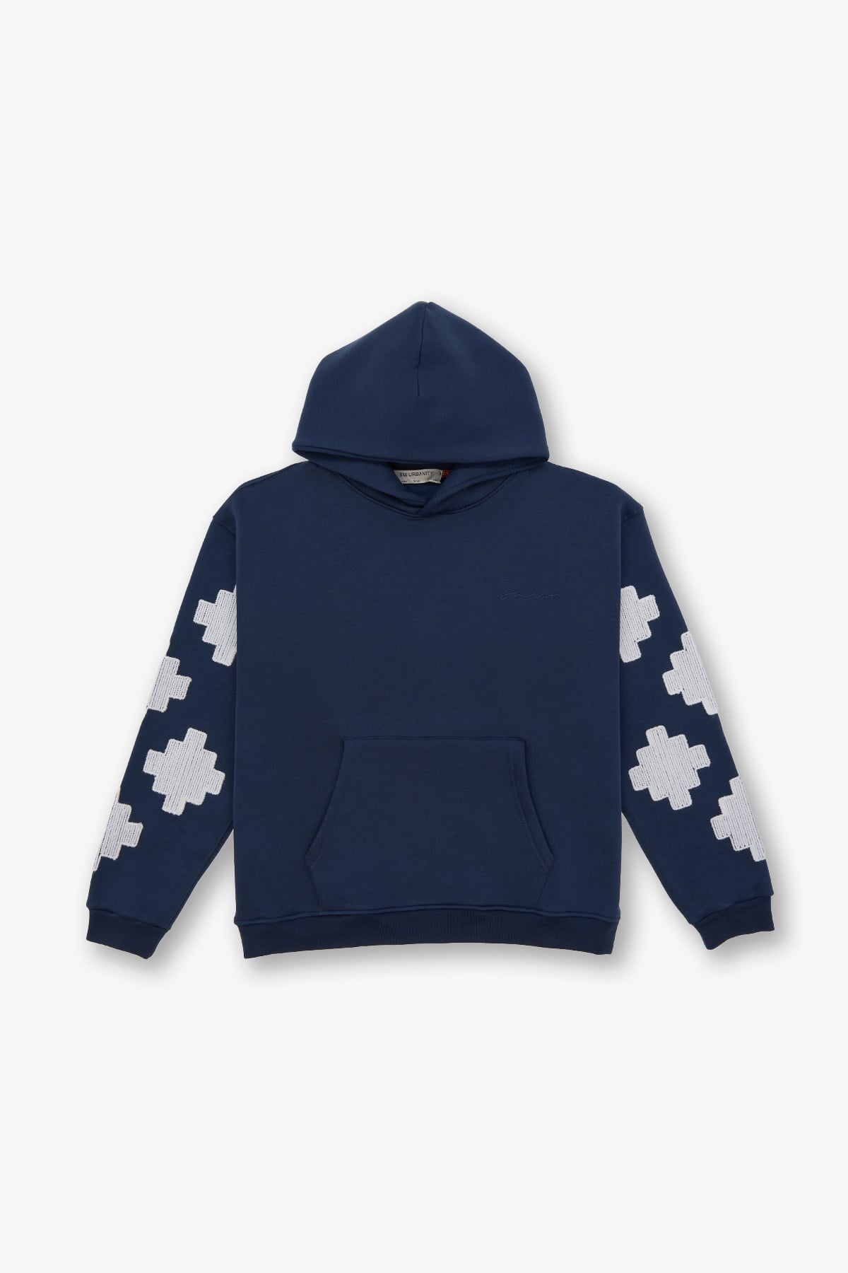Heritage Geometry Oversize Sweatshirt Erkek İndigo