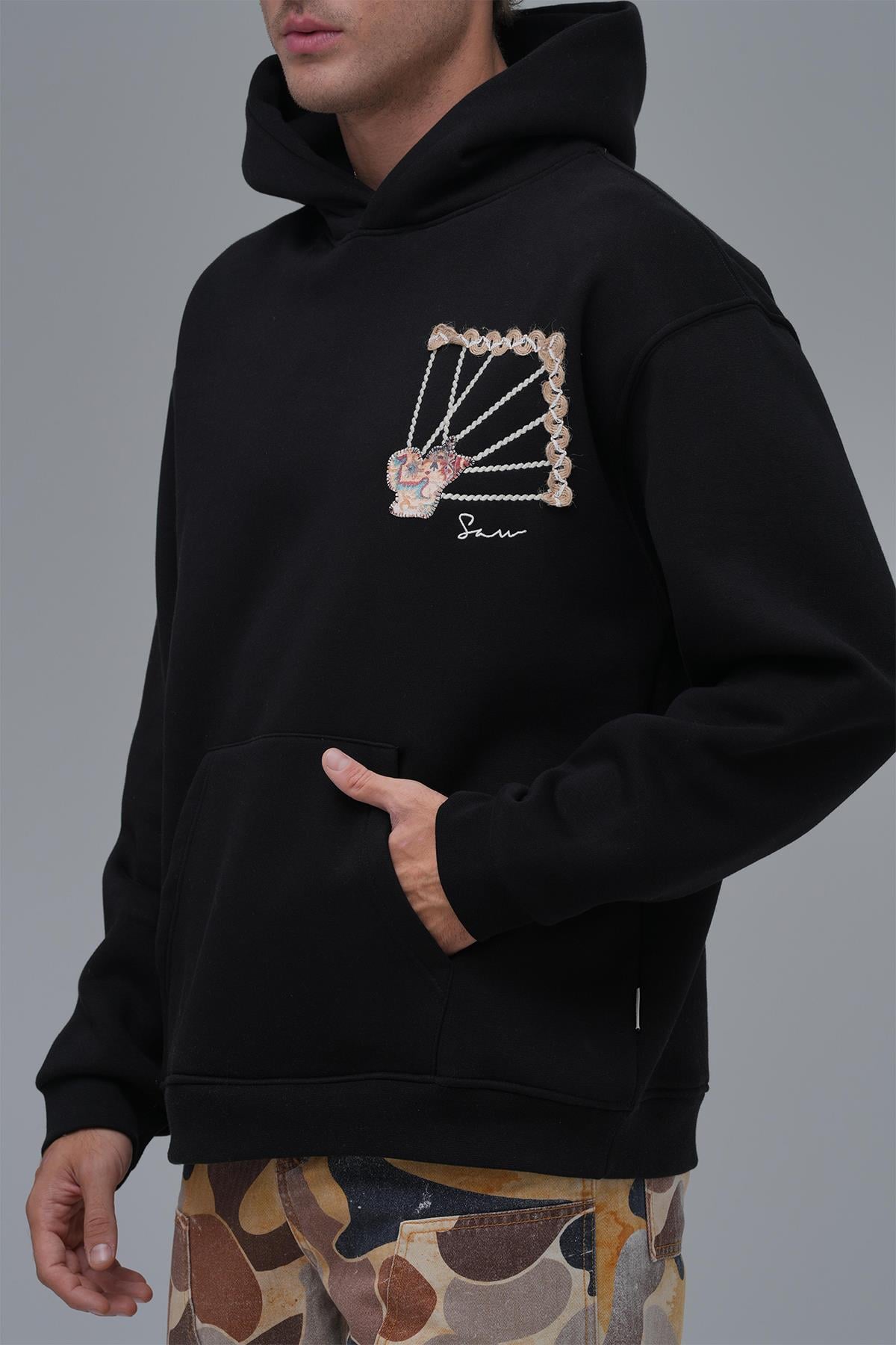 Heritage Threads Oversize Sweatshirt Erkek Siyah