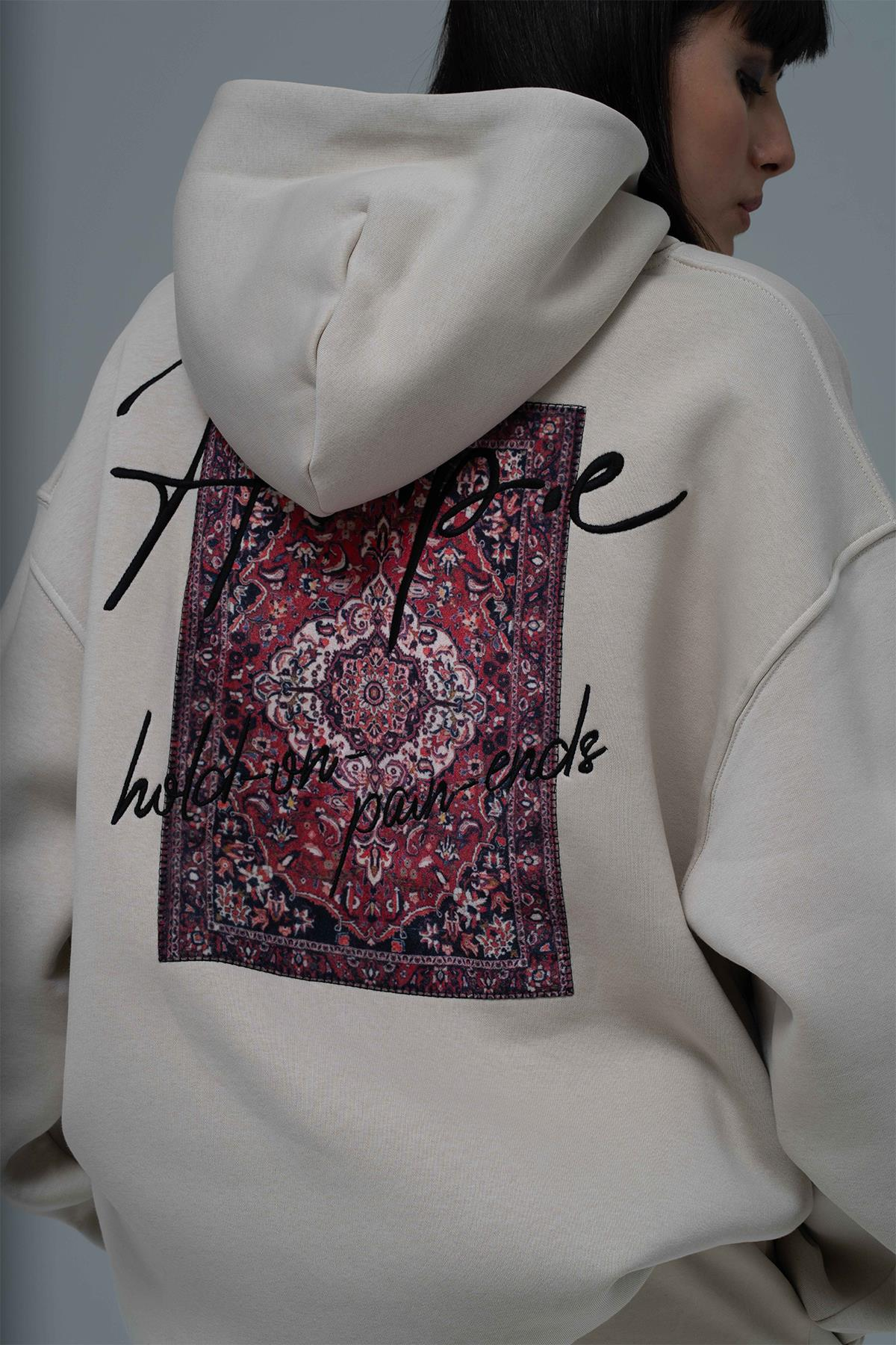 Hope Oversize Sweatshirt Kadın Ekru