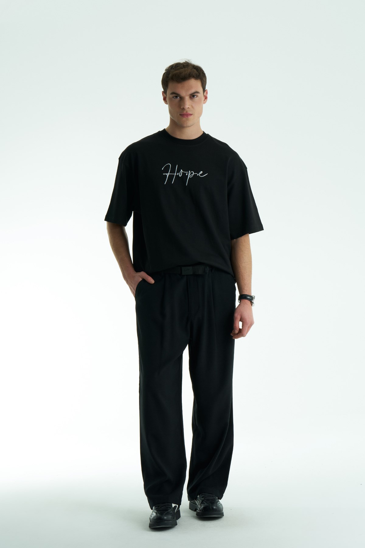 Hope Oversize Tişört Erkek Siyah