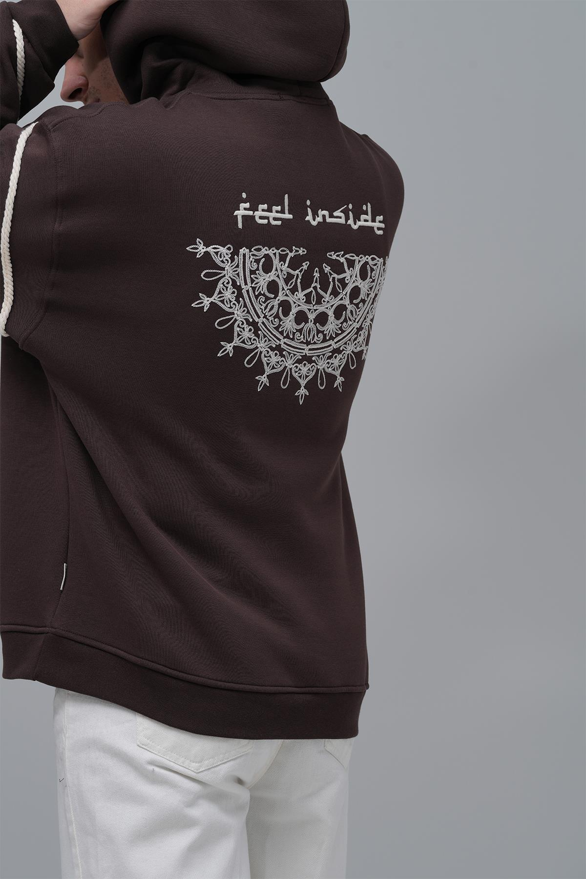 Inner Flow Oversize Sweatshirt Erkek Kahverengi