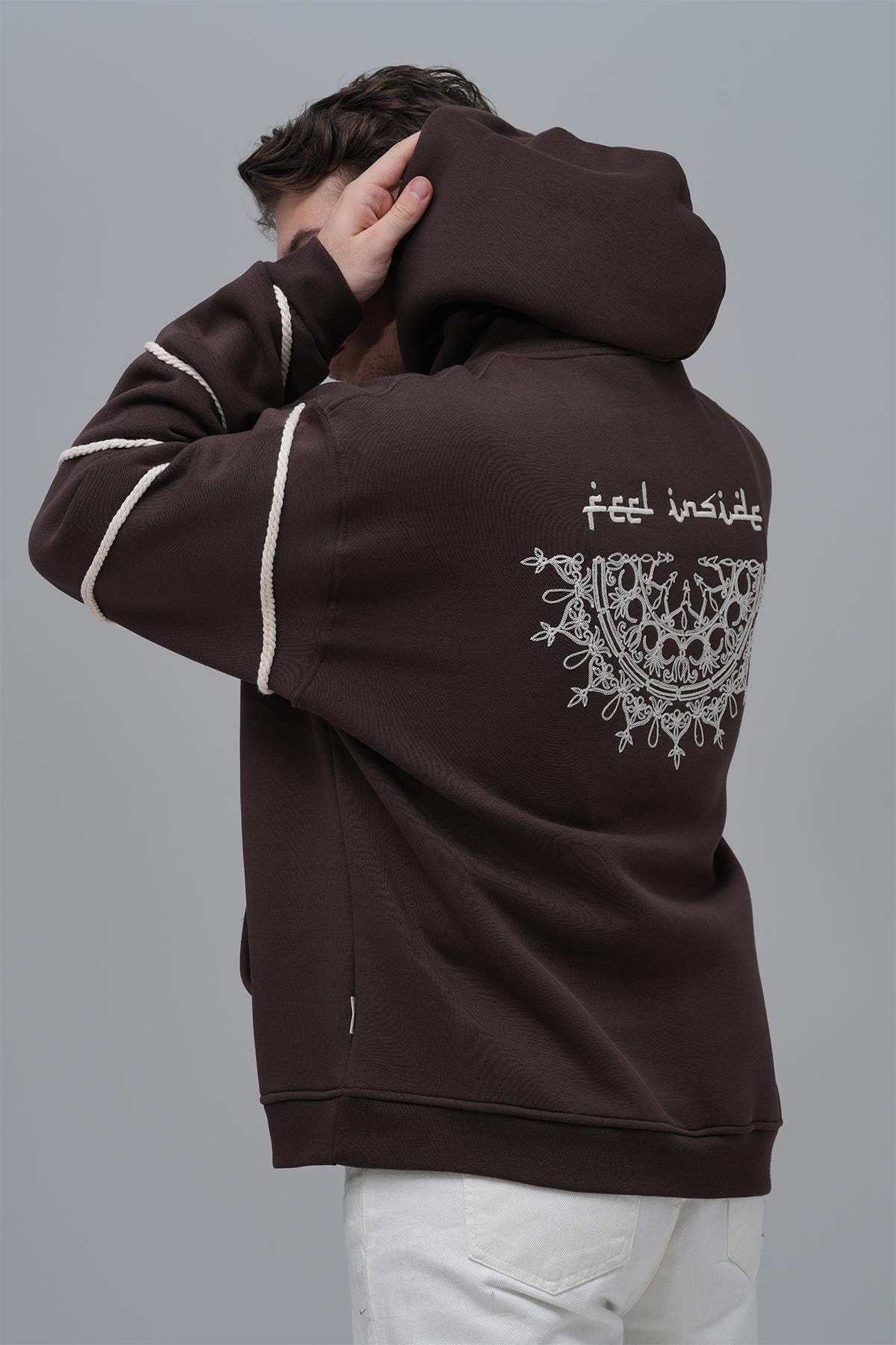 Inner Flow Oversize Sweatshirt Erkek Kahverengi