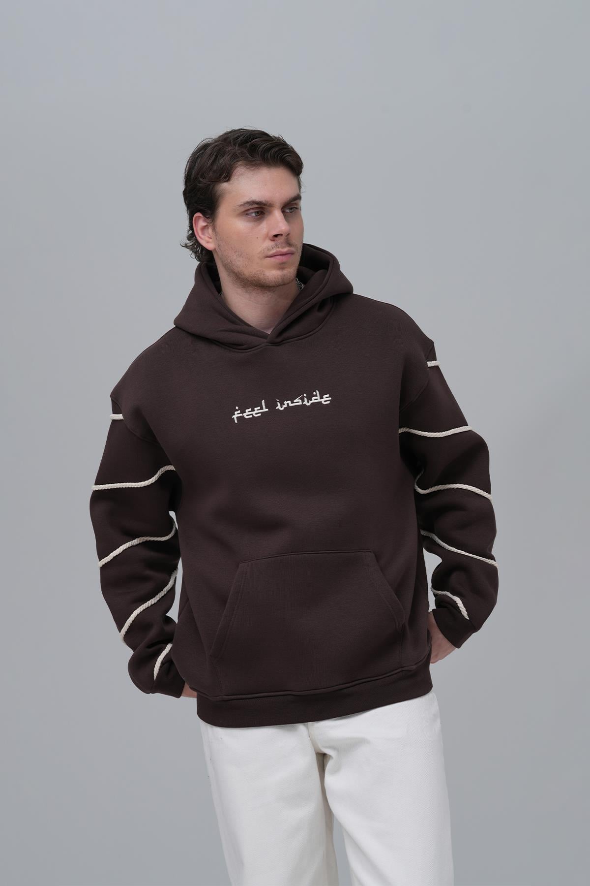 Inner Flow Oversize Sweatshirt Erkek Kahverengi
