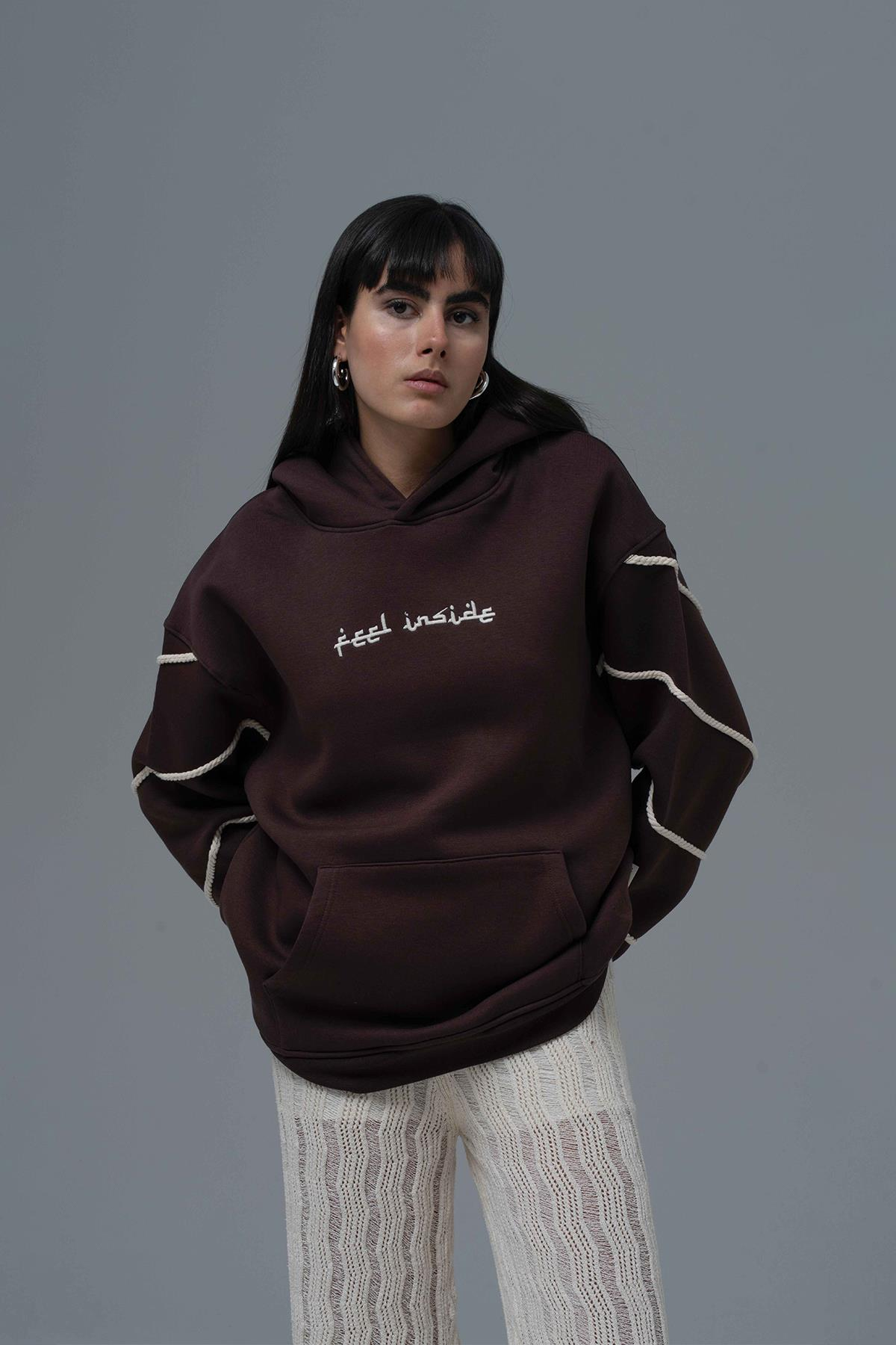 Inner Flow Oversize Sweatshirt Kadın Kahverengi
