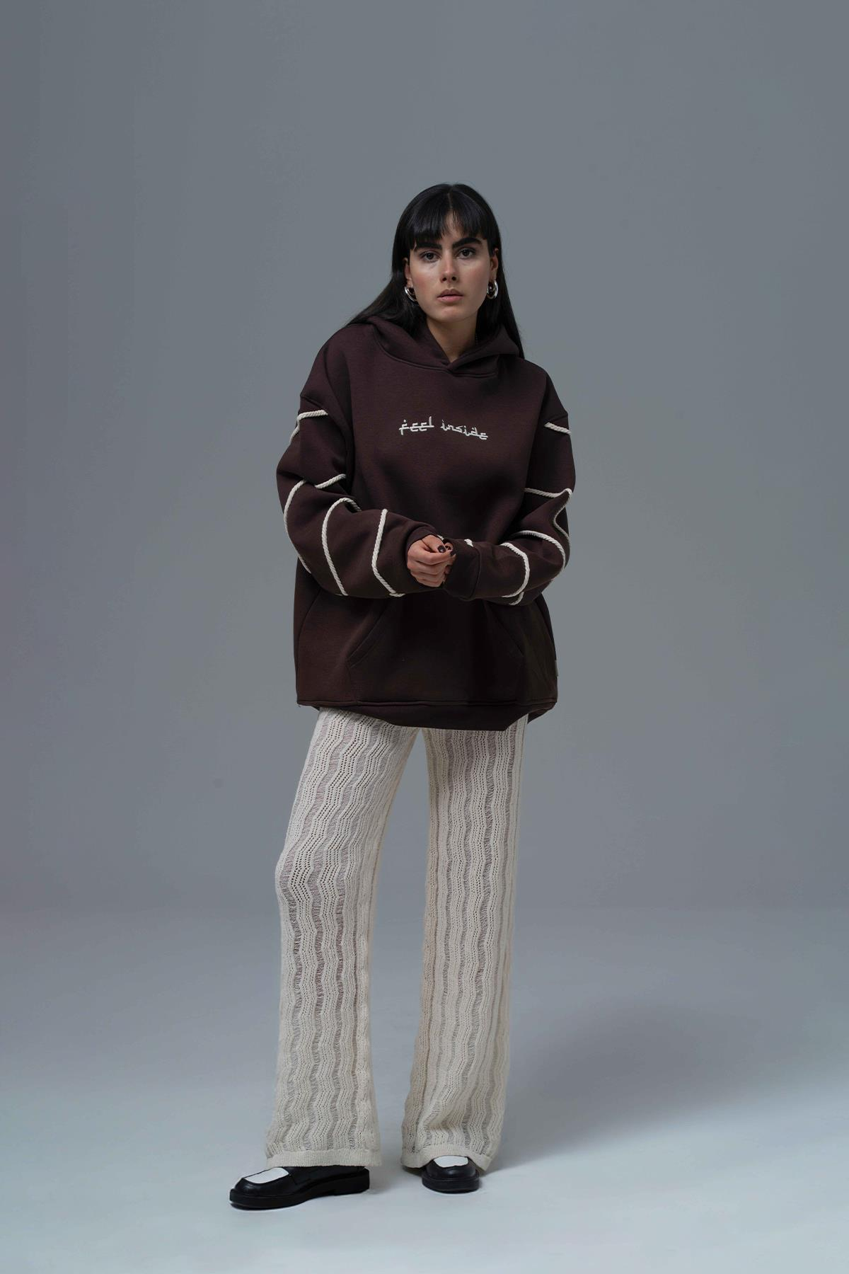 Inner Flow Oversize Sweatshirt Kadın Kahverengi
