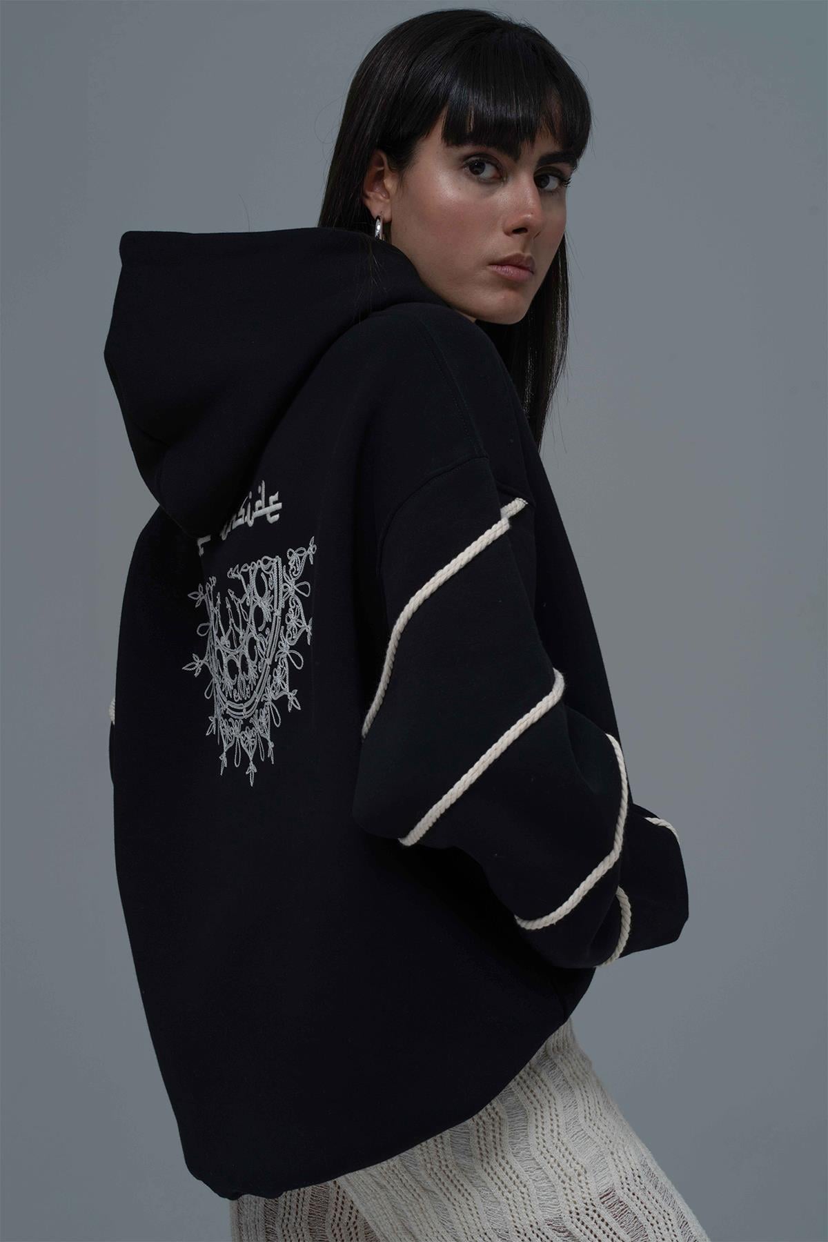 Inner Flow Oversize Sweatshirt Kadın Siyah