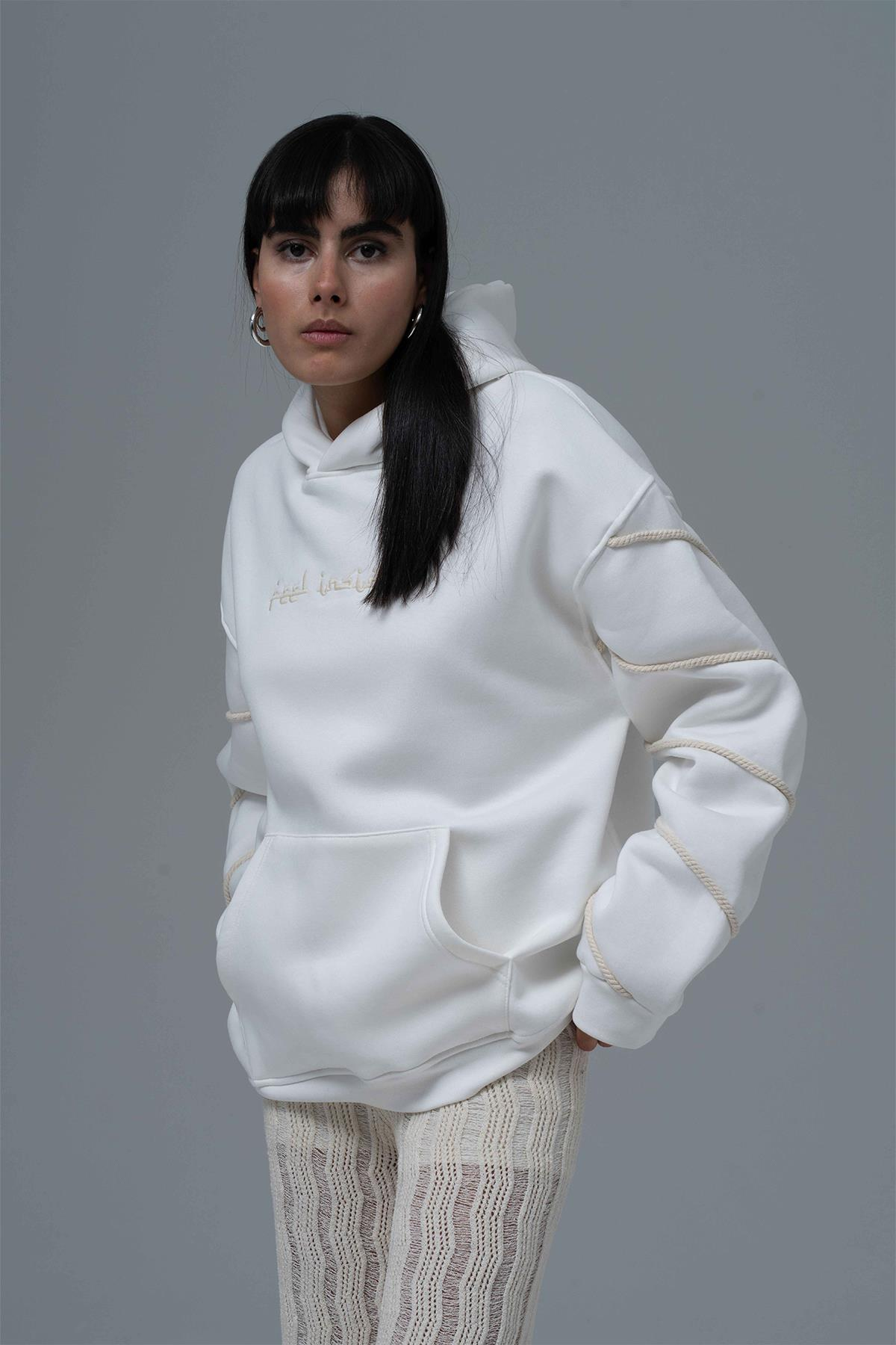 Inner Flow Oversize Sweatshirt Kadın Taş