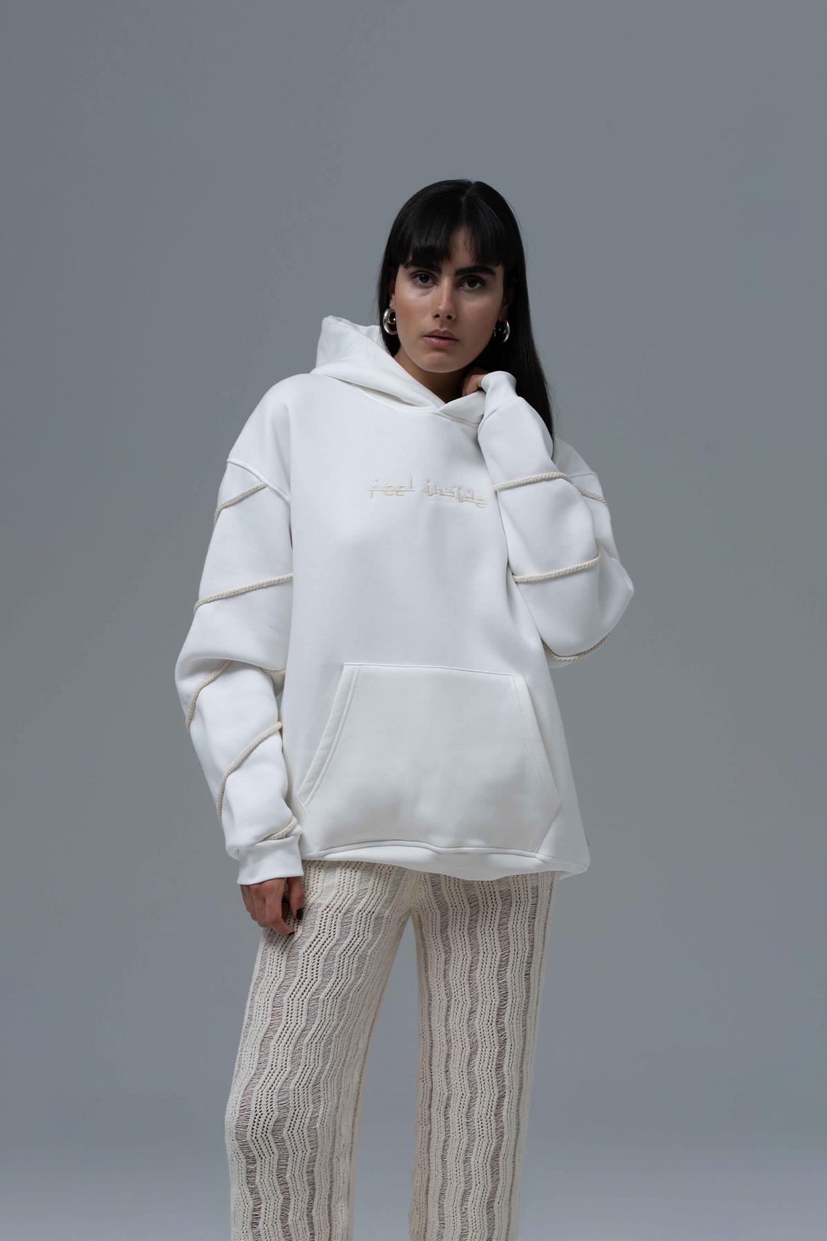 Inner Flow Oversize Sweatshirt Kadın Taş