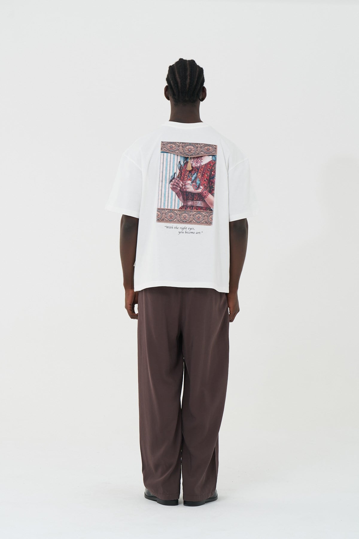 Living Art Oversize Erkek Tişört Ekru