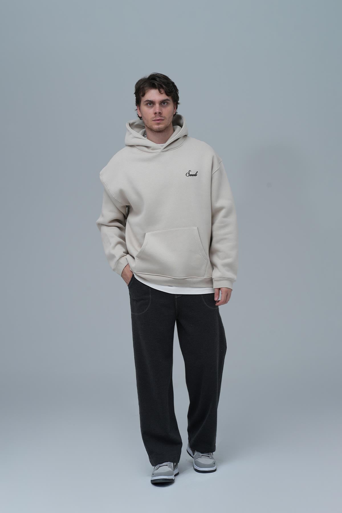 Loneliness Is a Choice Oversize Sweatshirt Erkek Ekru