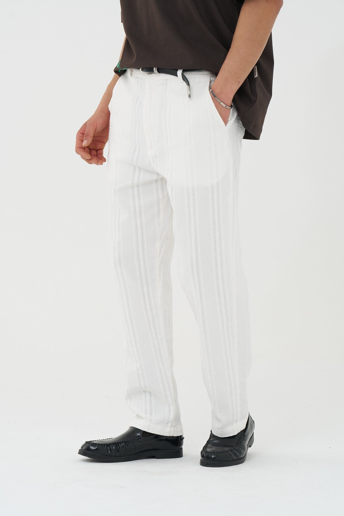 Loomline Relaxed Fit Erkek Pantolon Ekru