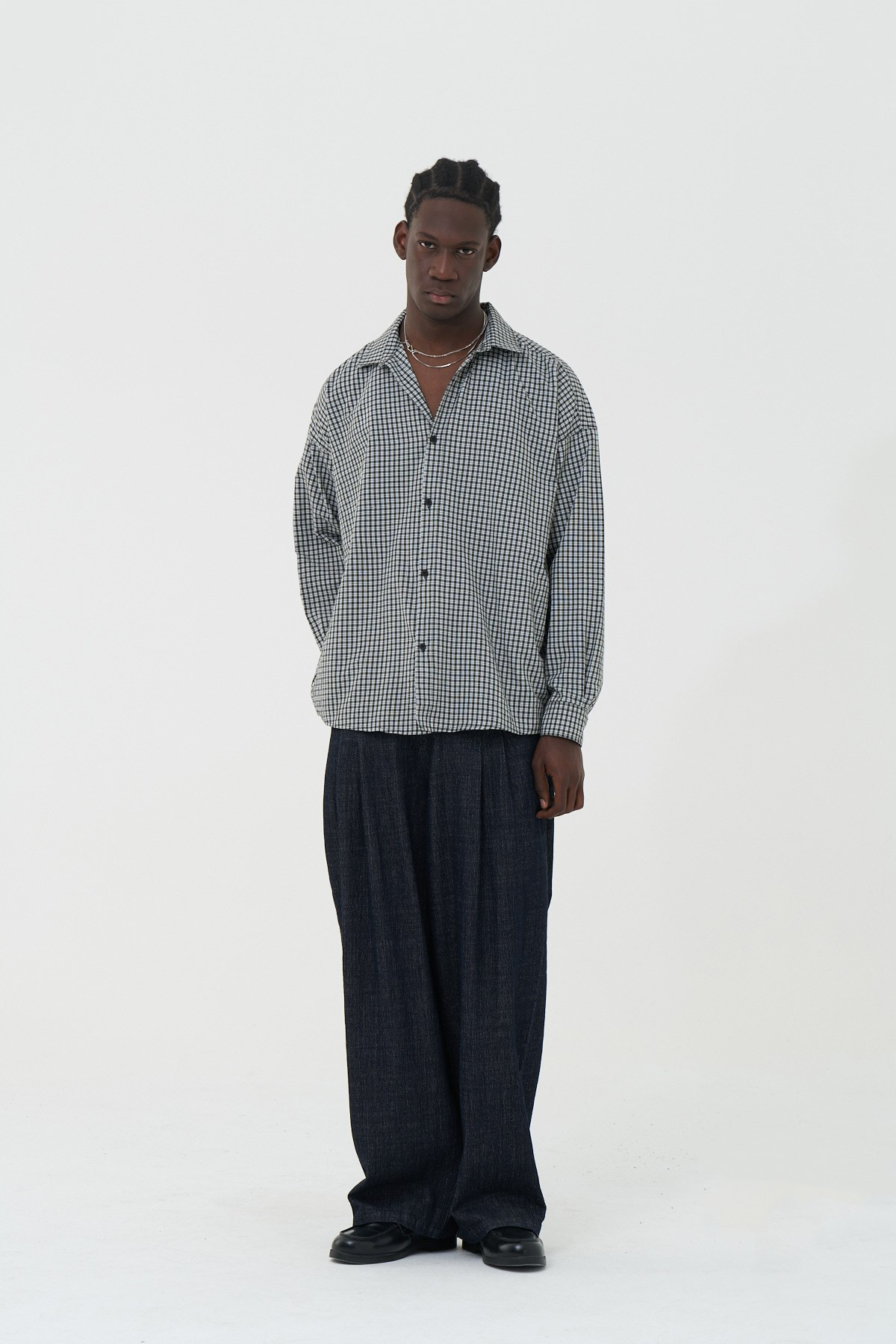 Madras Check Oversize Erkek Gömlek Haki