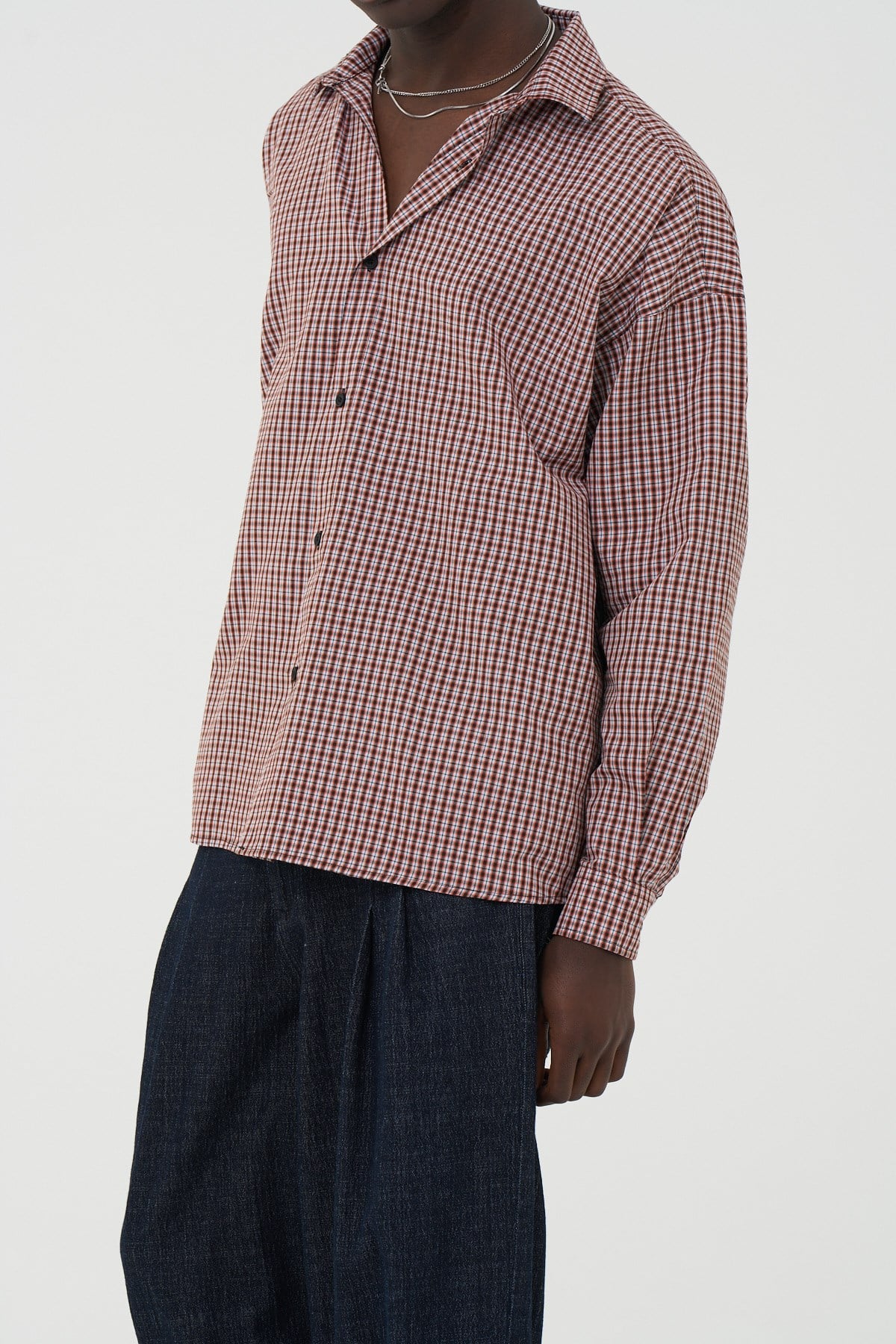 Madras Check Oversize Erkek Gömlek Kiremit