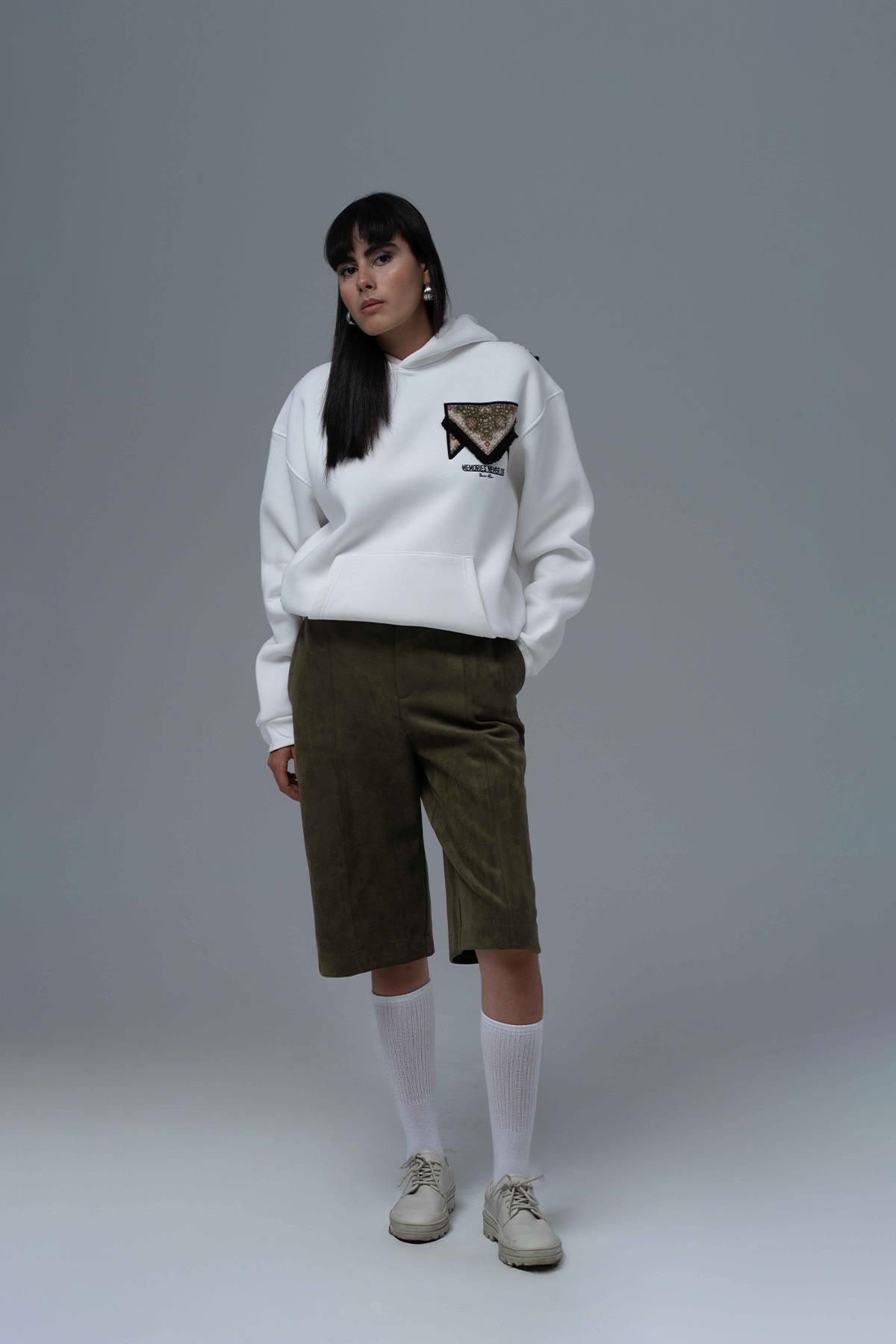 Memories Never Die Oversize Sweatshirt Kadın Taş