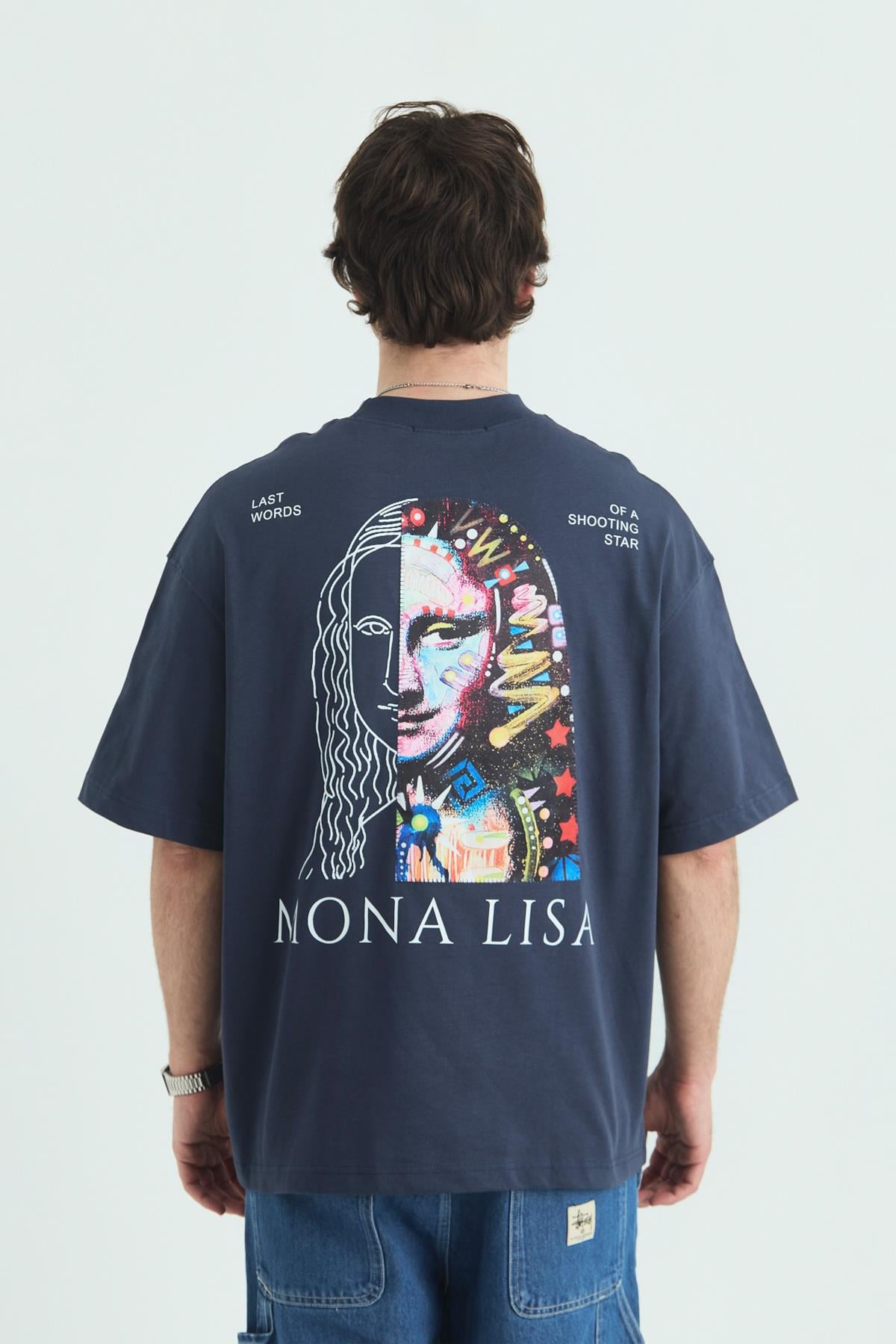 Mona Lisa Shooting Oversize Sweatshirt Erkek Lacivert