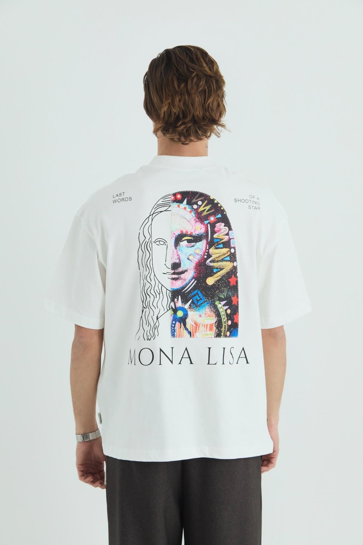 Mona Lisa Shooting Oversize Sweatshirt Erkek Ekru