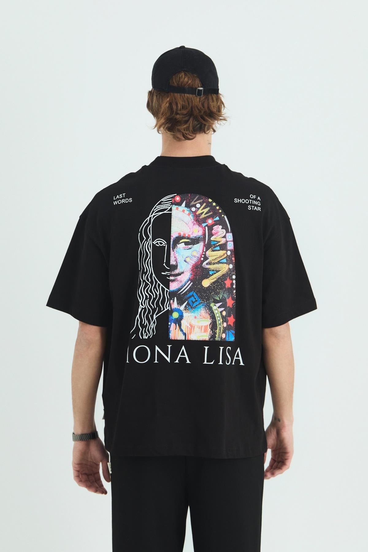 Mona Lisa Shooting Oversize Sweatshirt Erkek Siyah