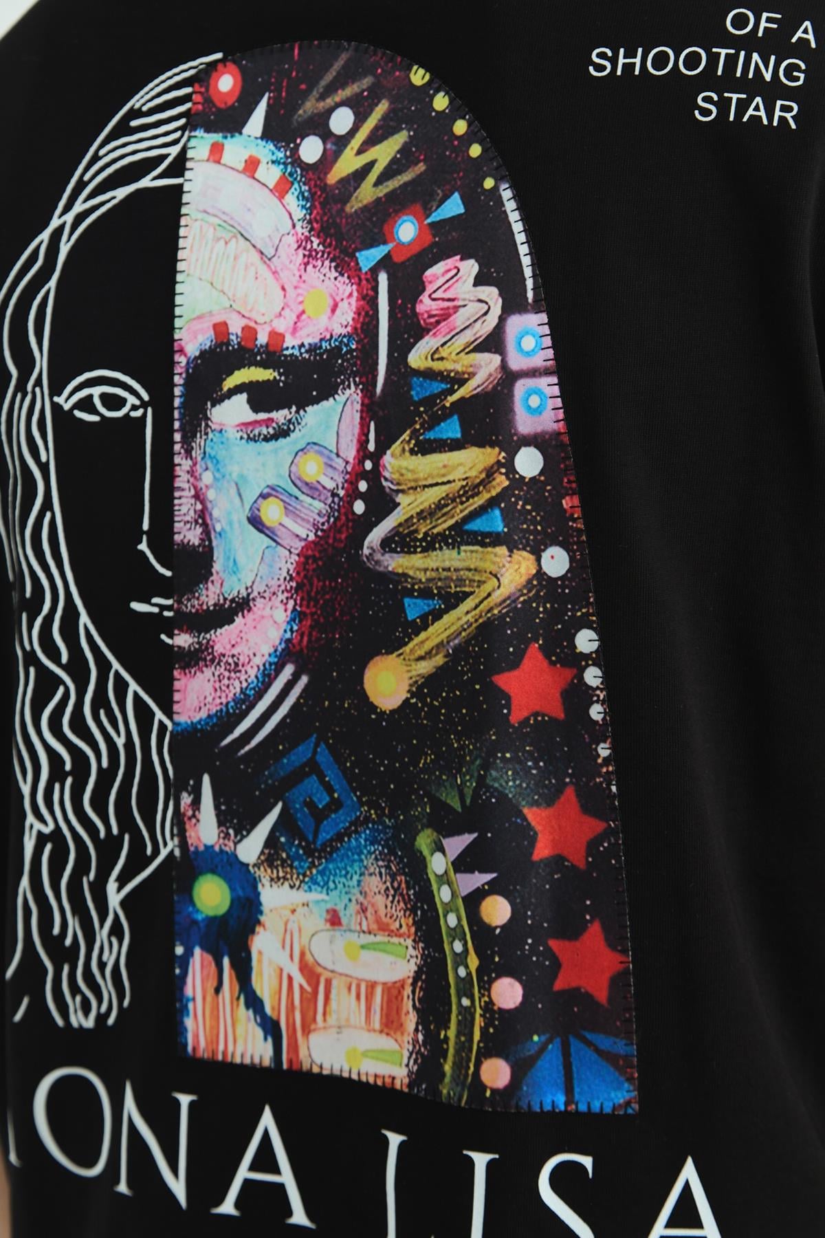 Mona Lisa Shooting Oversize Sweatshirt Erkek Siyah
