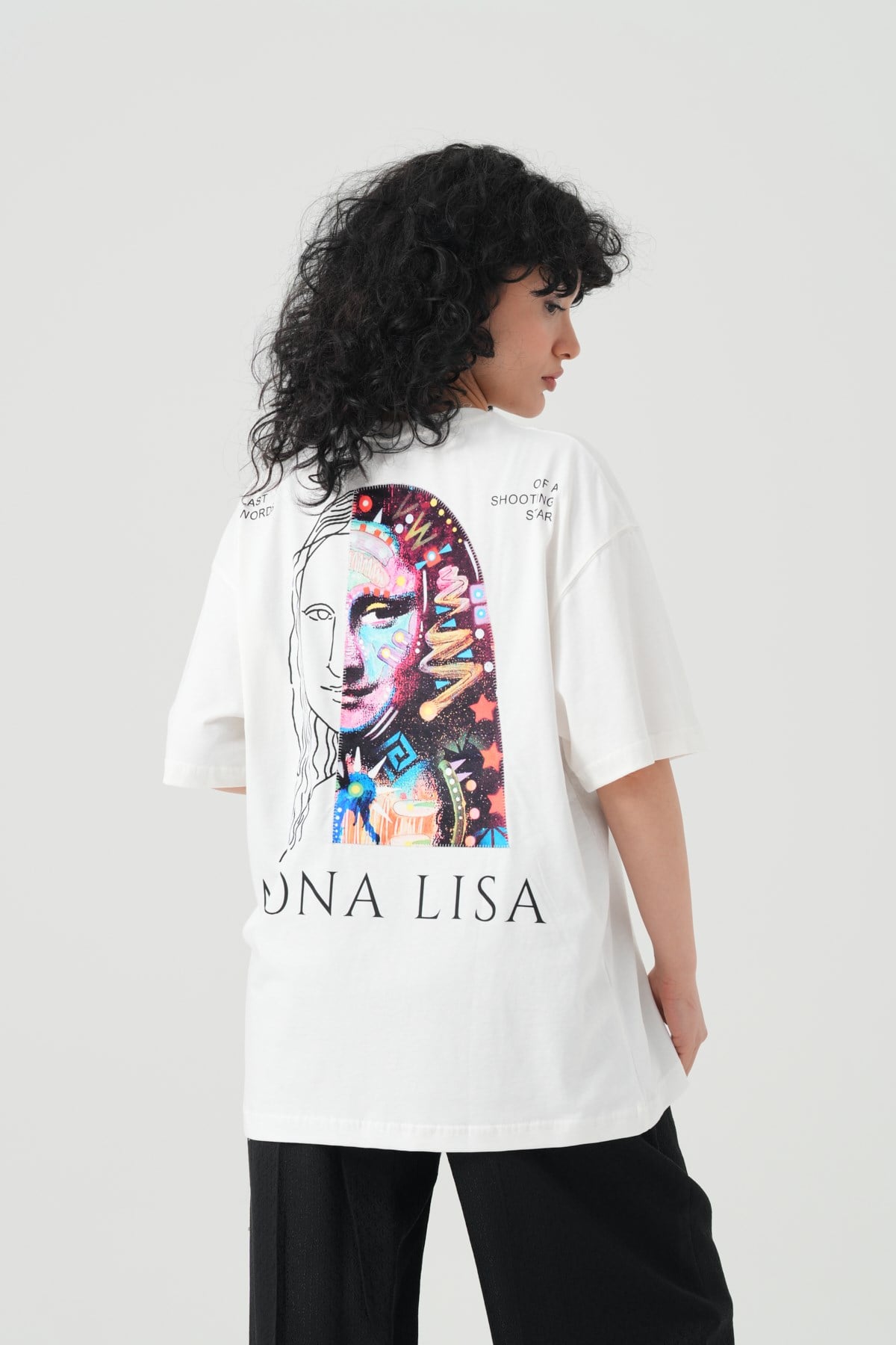 Mona Vision Oversize Kadın Tişört Ekru