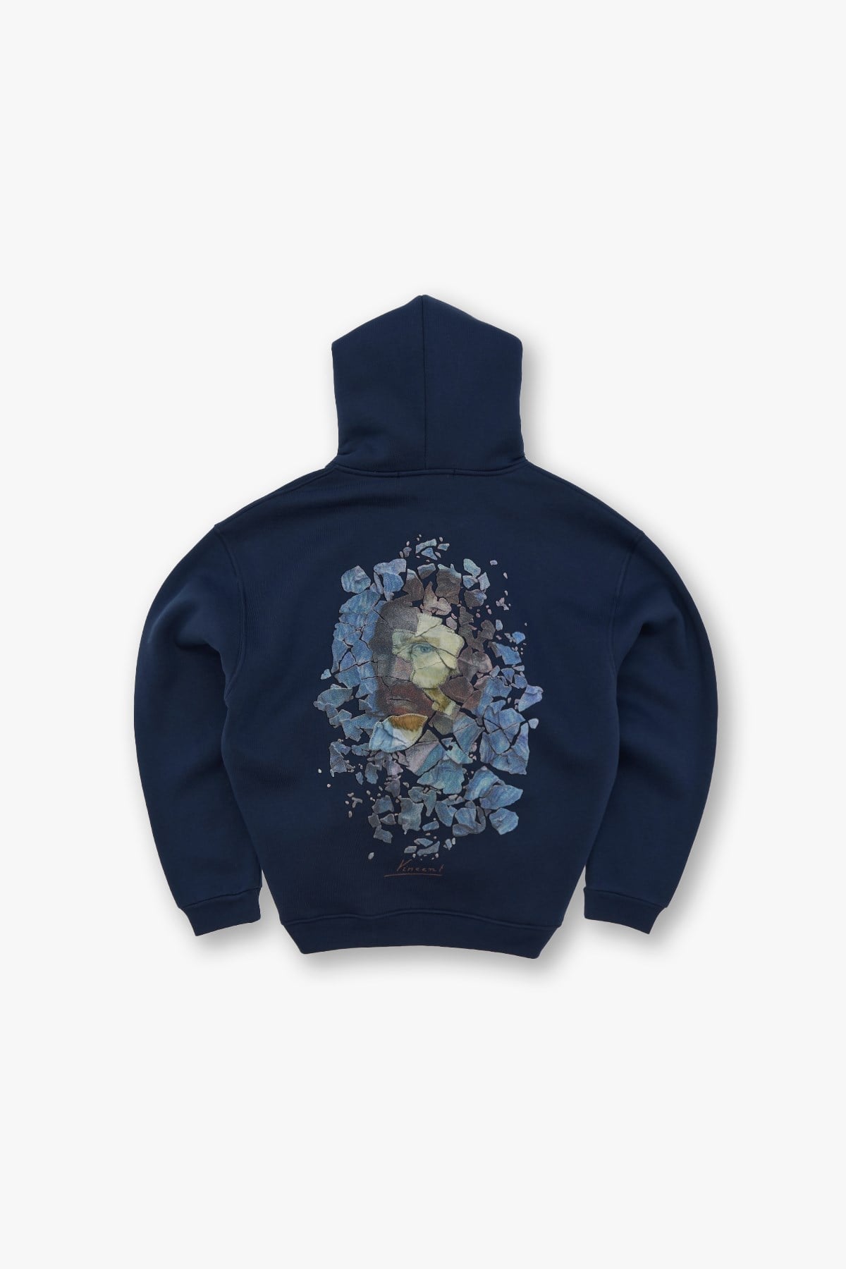 Mosaic Portrait Oversize Sweatshirt Erkek İndigo
