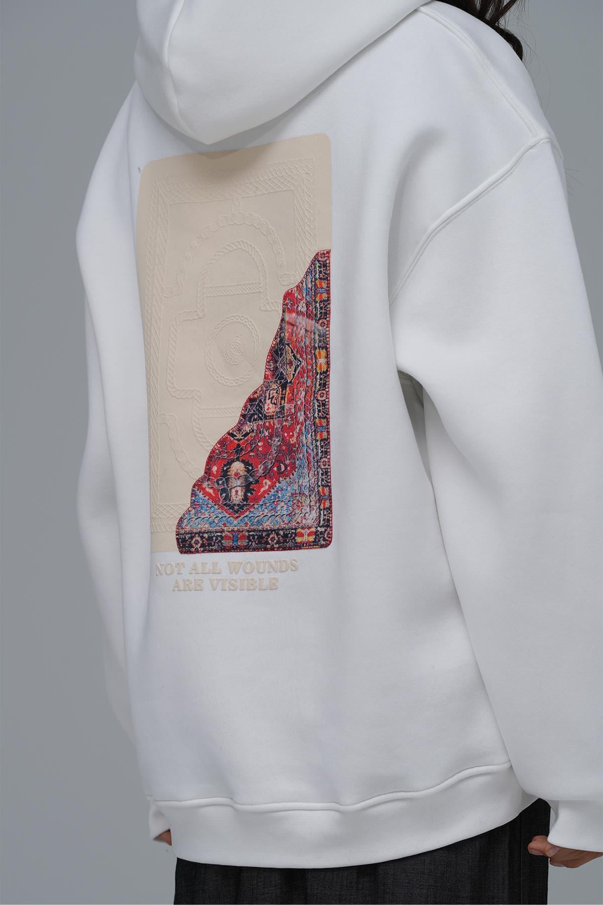 Not All Wounds Are Visible Oversize Sweatshirt Kadın Taş