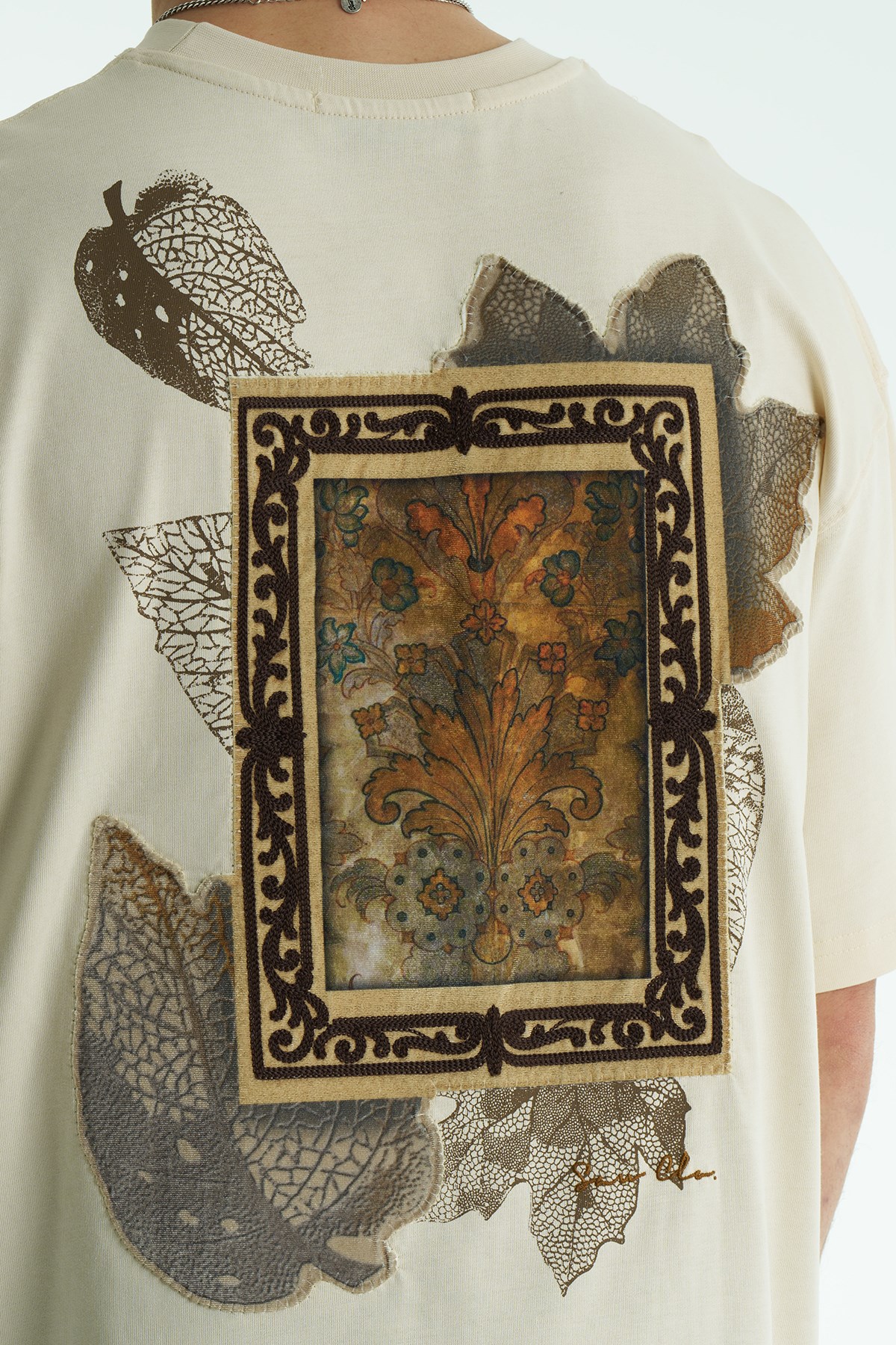 Ornate Oversize Erkek Tişört Stone