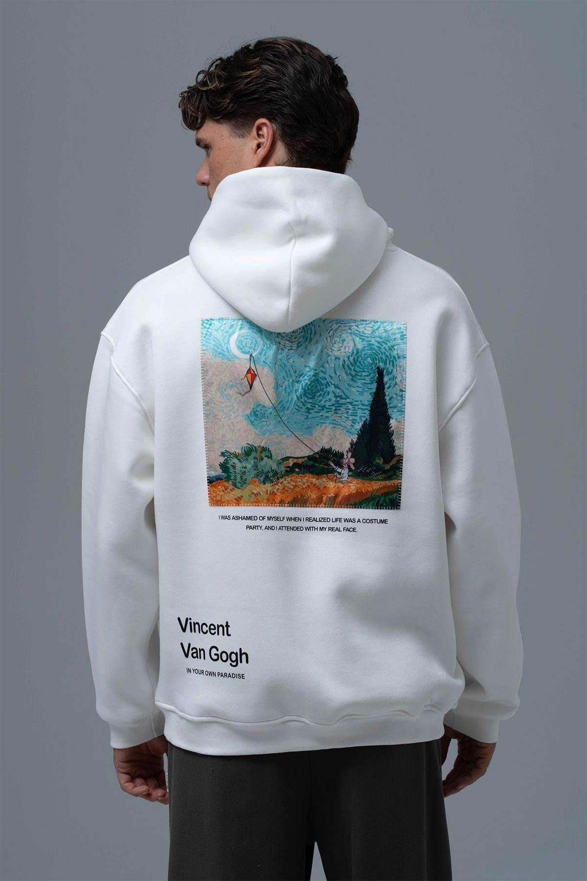 Paradise Within Oversize Sweatshirt Erkek Taş