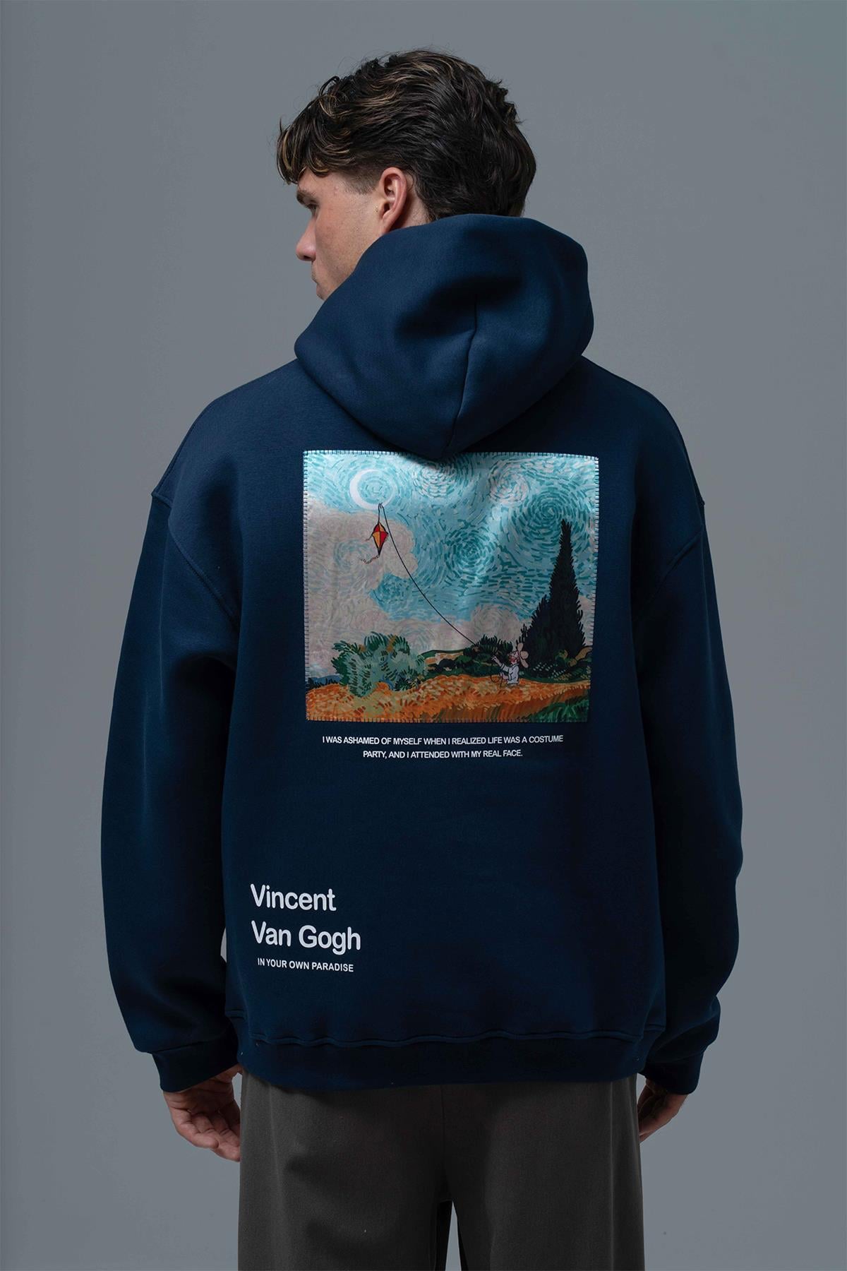 Paradise Within Oversize Sweatshirt Erkek İndigo