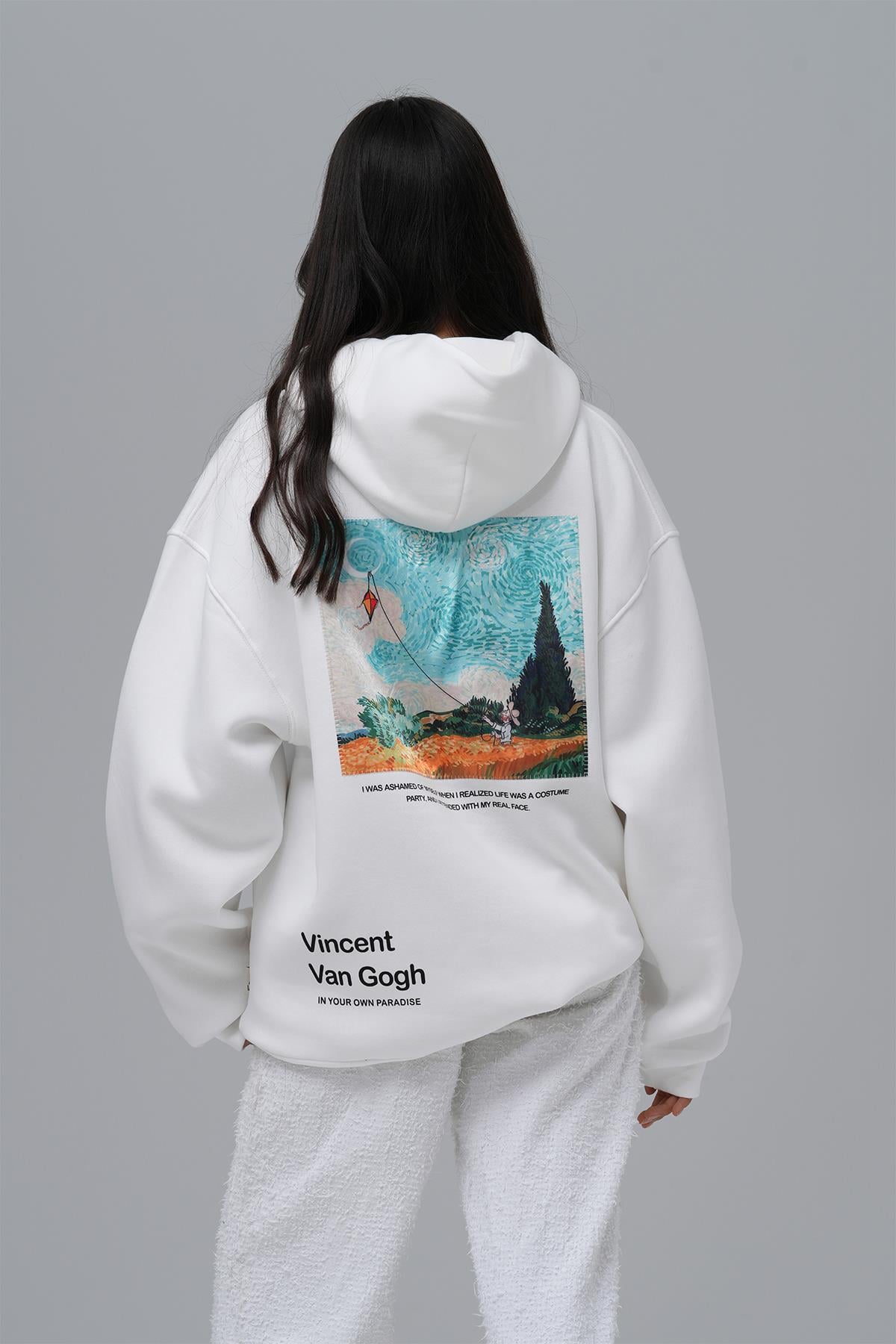 Paradise Within Oversize Sweatshirt Kadın Taş