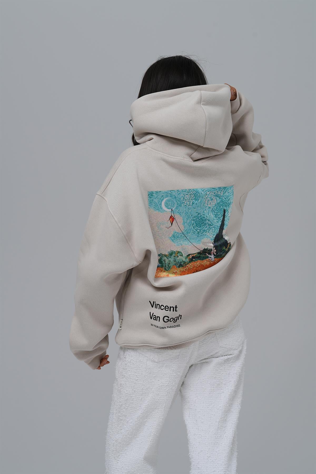 Paradise Within Oversize Sweatshirt Kadın Ekru