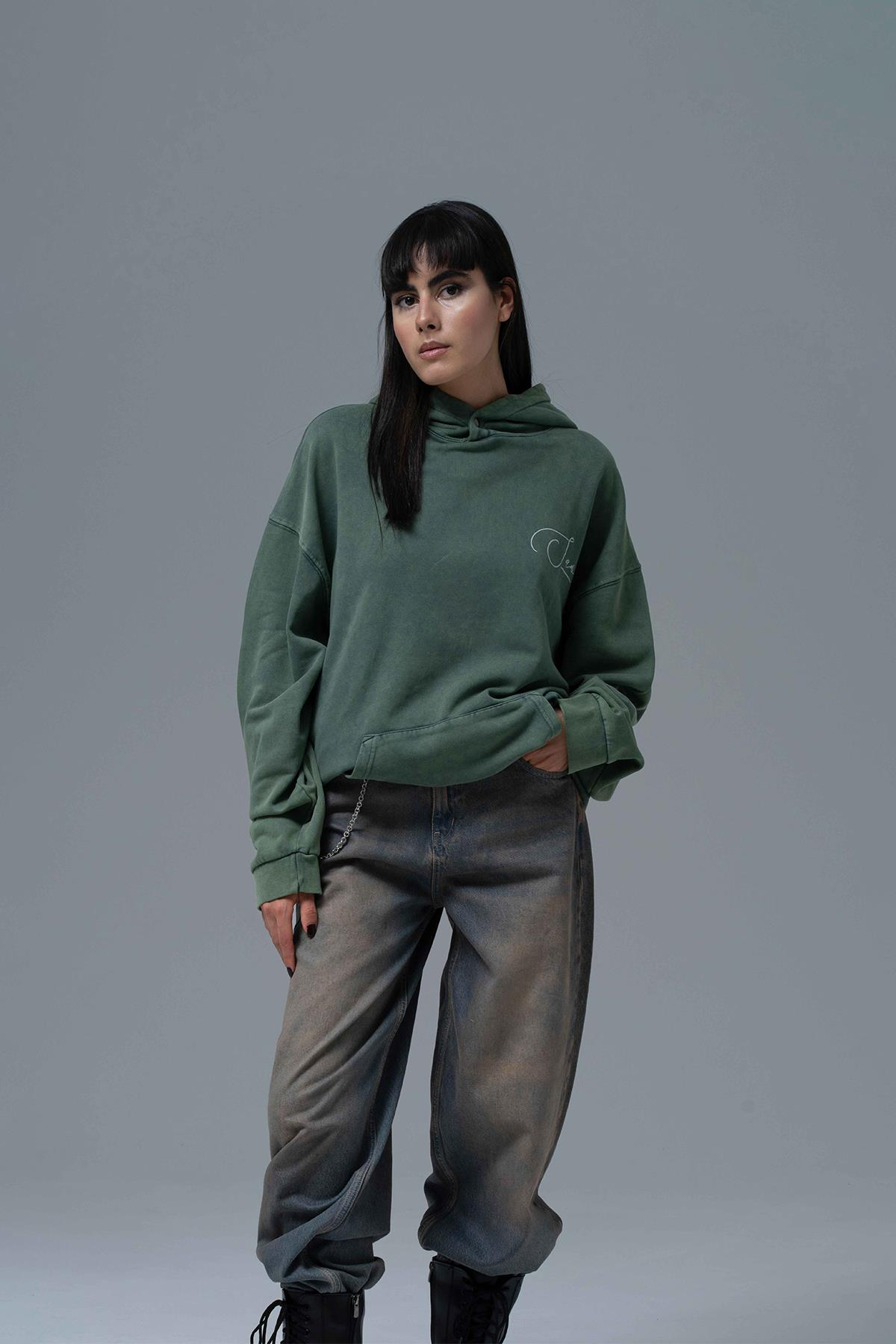 Paradox Oversize Sweatshirt Kadın Yeşil