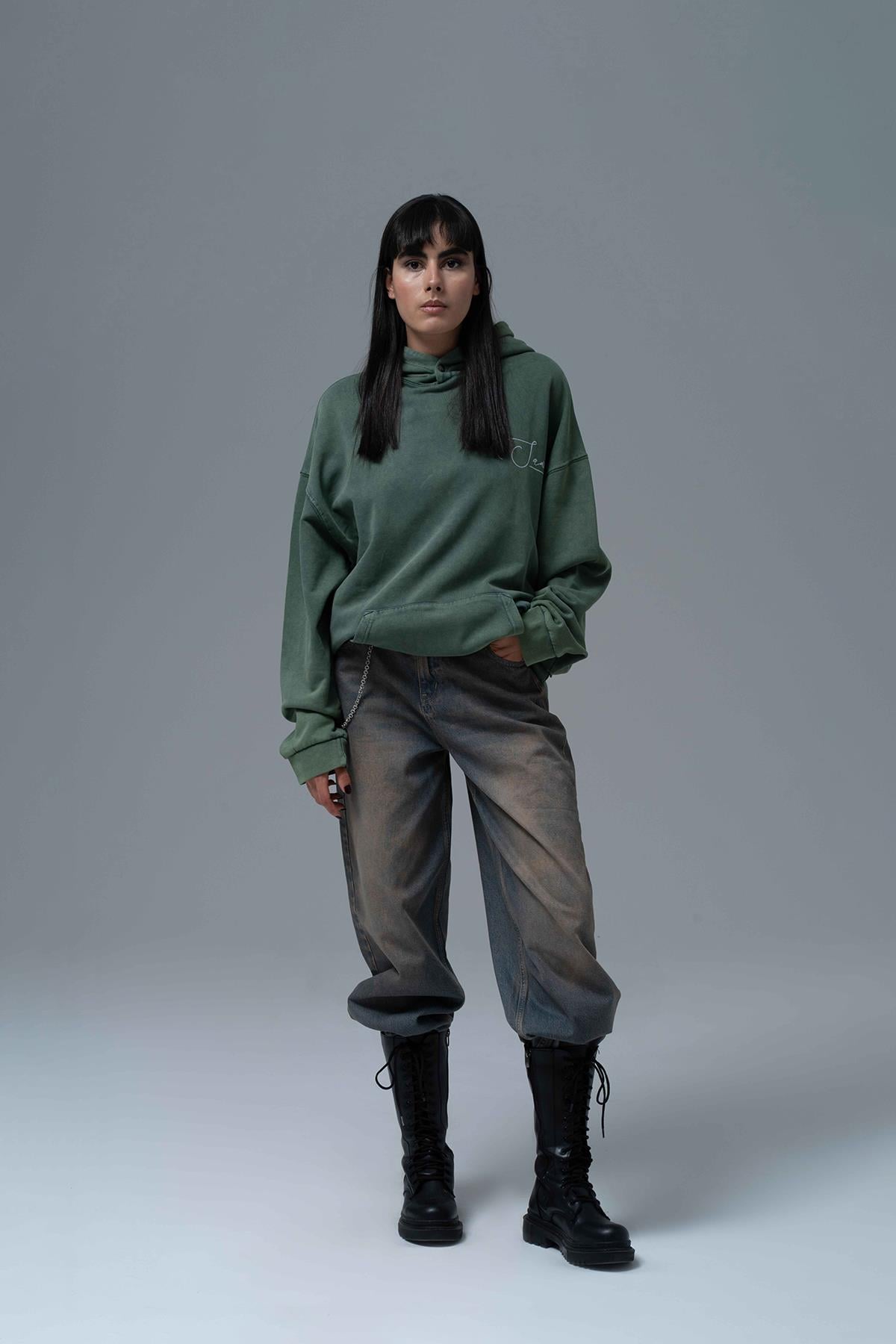 Paradox Oversize Sweatshirt Kadın Yeşil