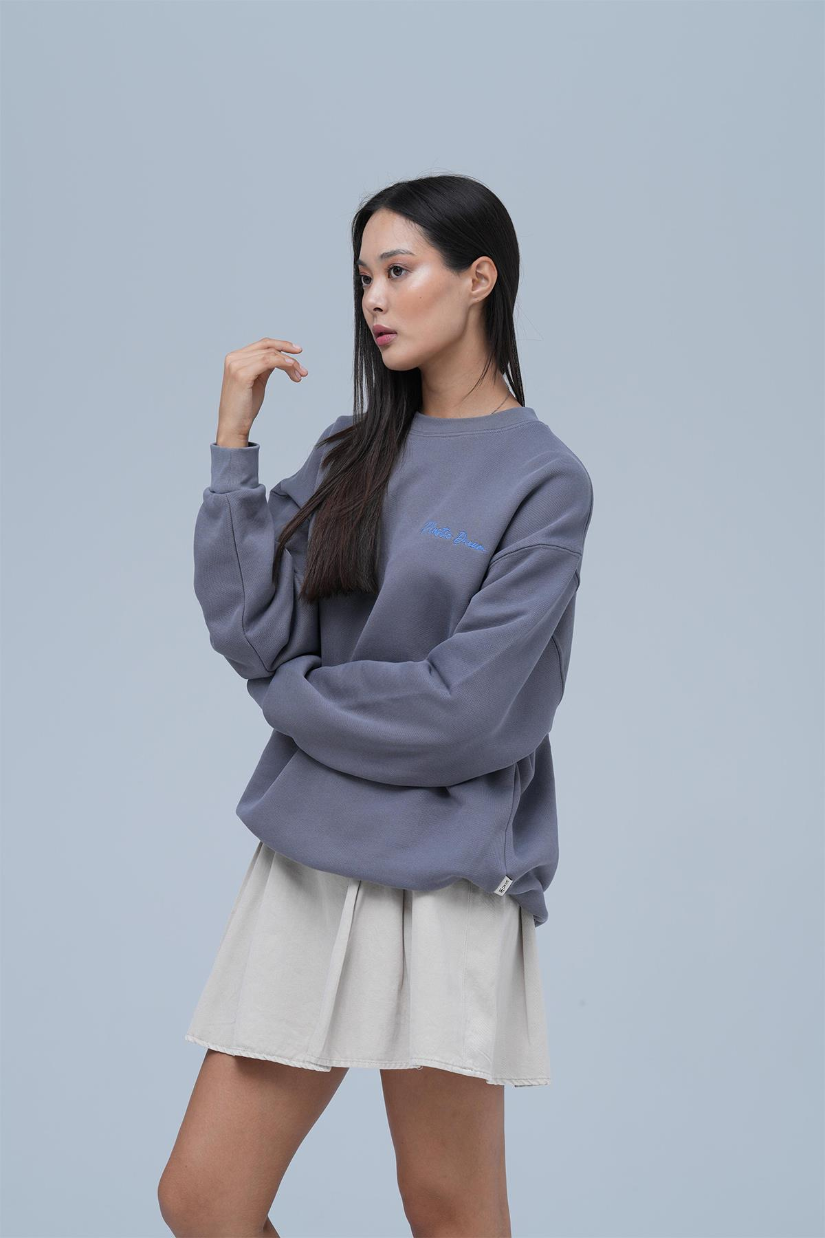 Plastic Dream Oversize Sweatshirt Kadın Füme