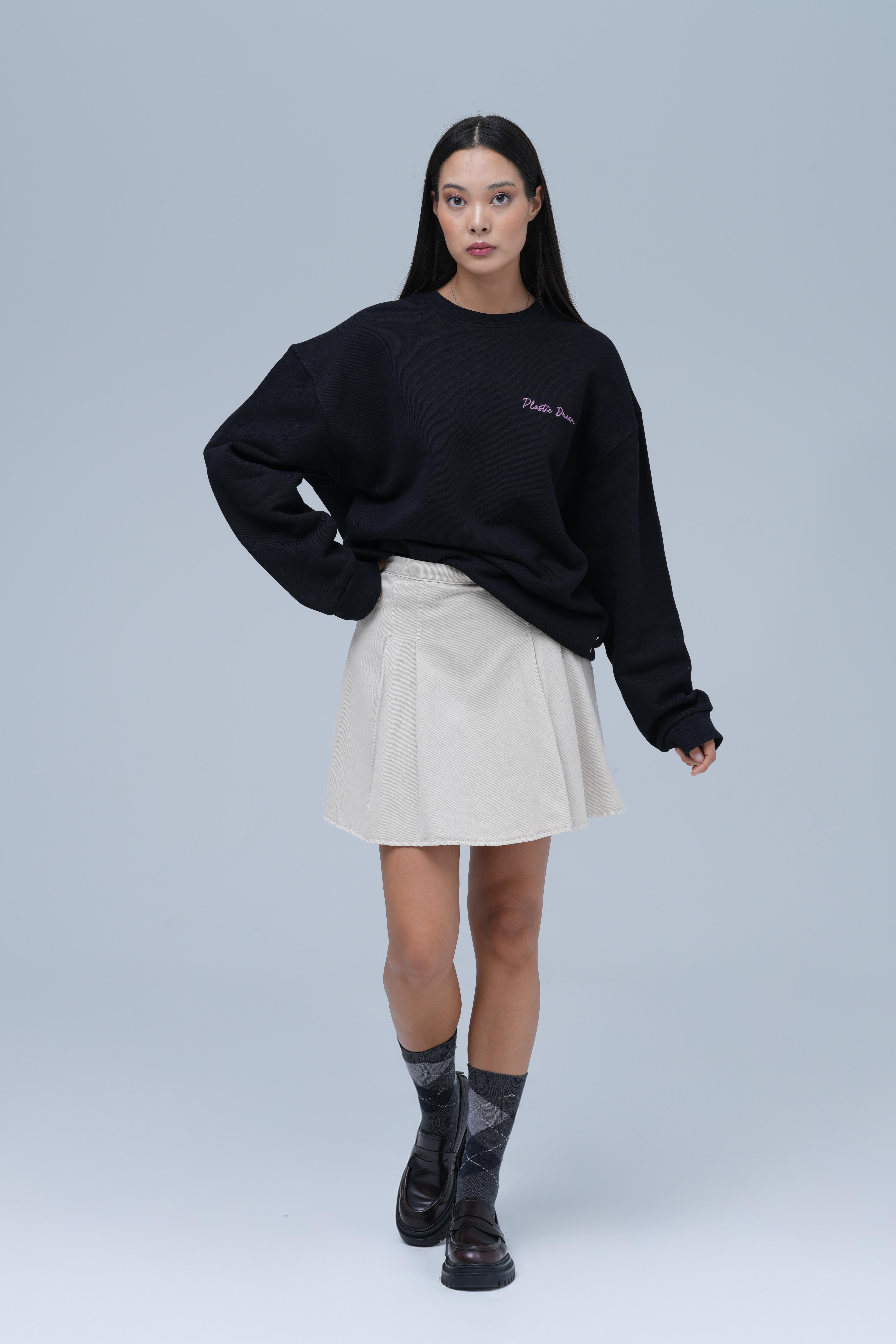 Plastic Dream Oversize Sweatshirt Kadın Siyah